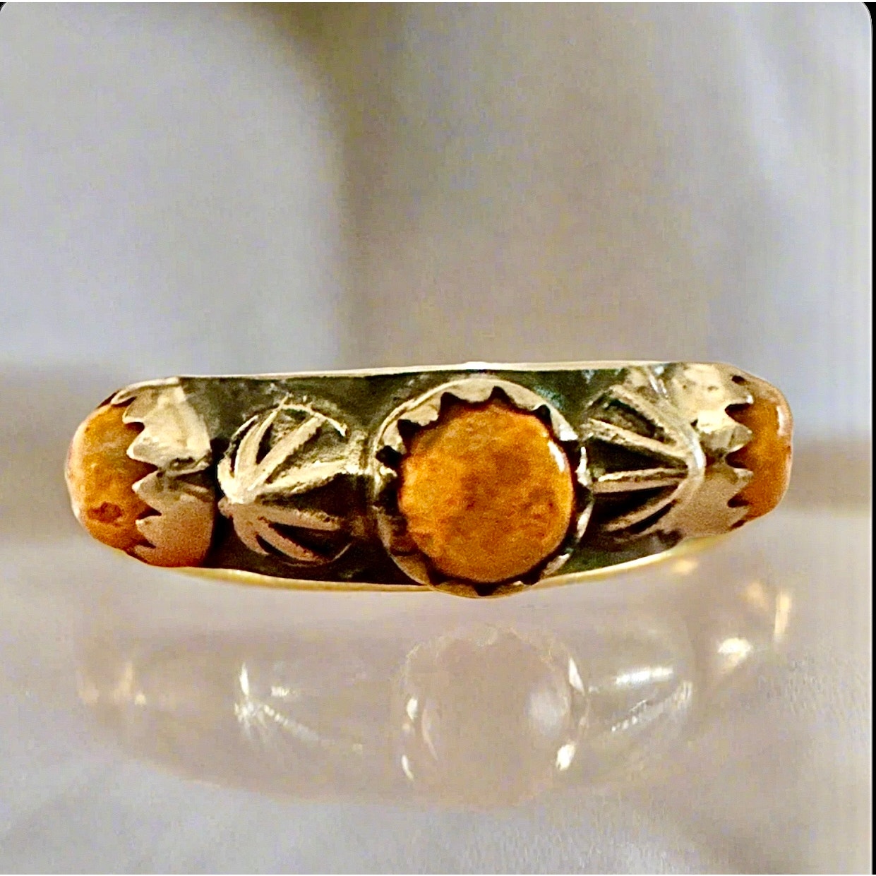 Bumblebee Jasper | Sterling Silver | Band | Ring | Size 7