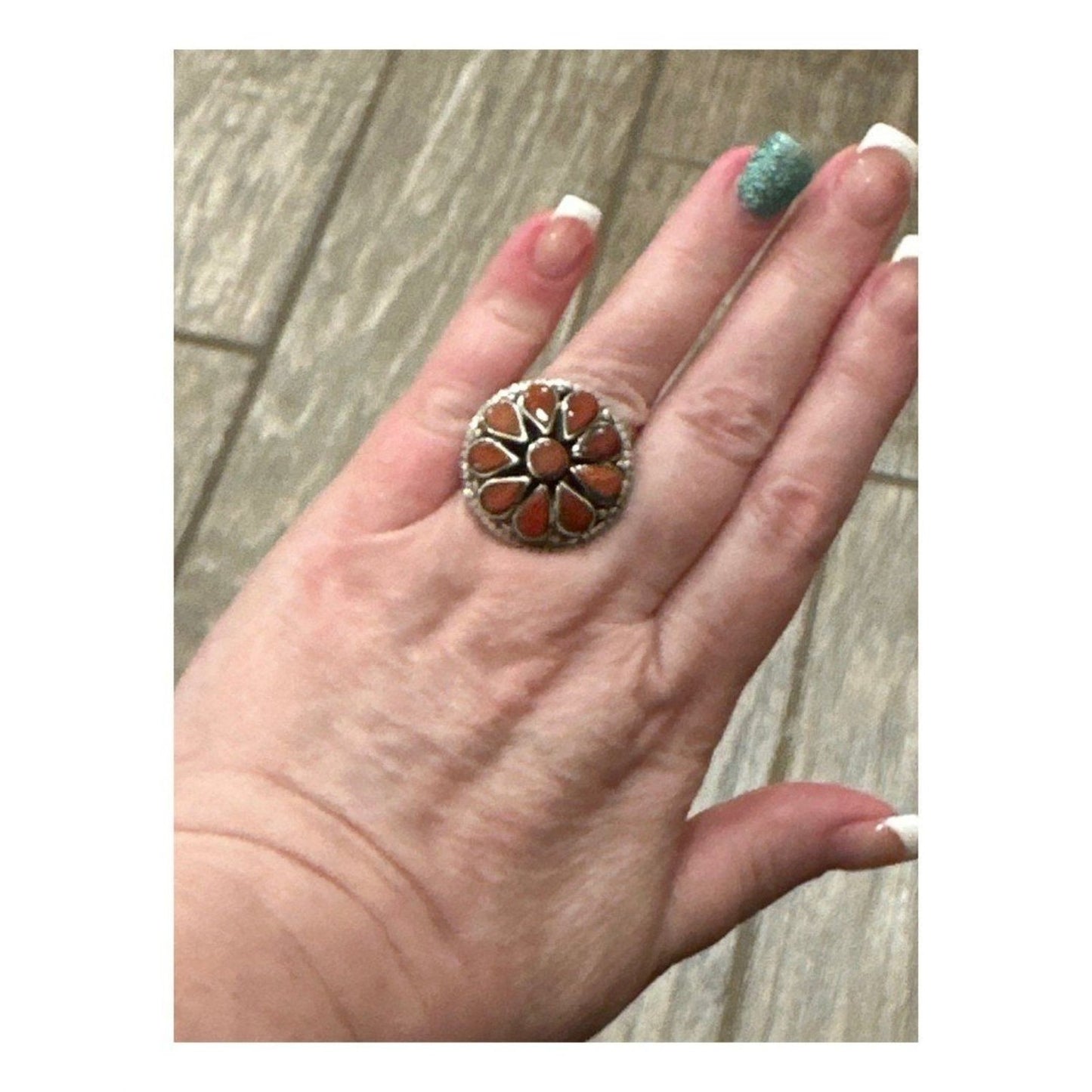 Coral | Flower| Cluster | SouthWestern Ring | Adjustable 5-10