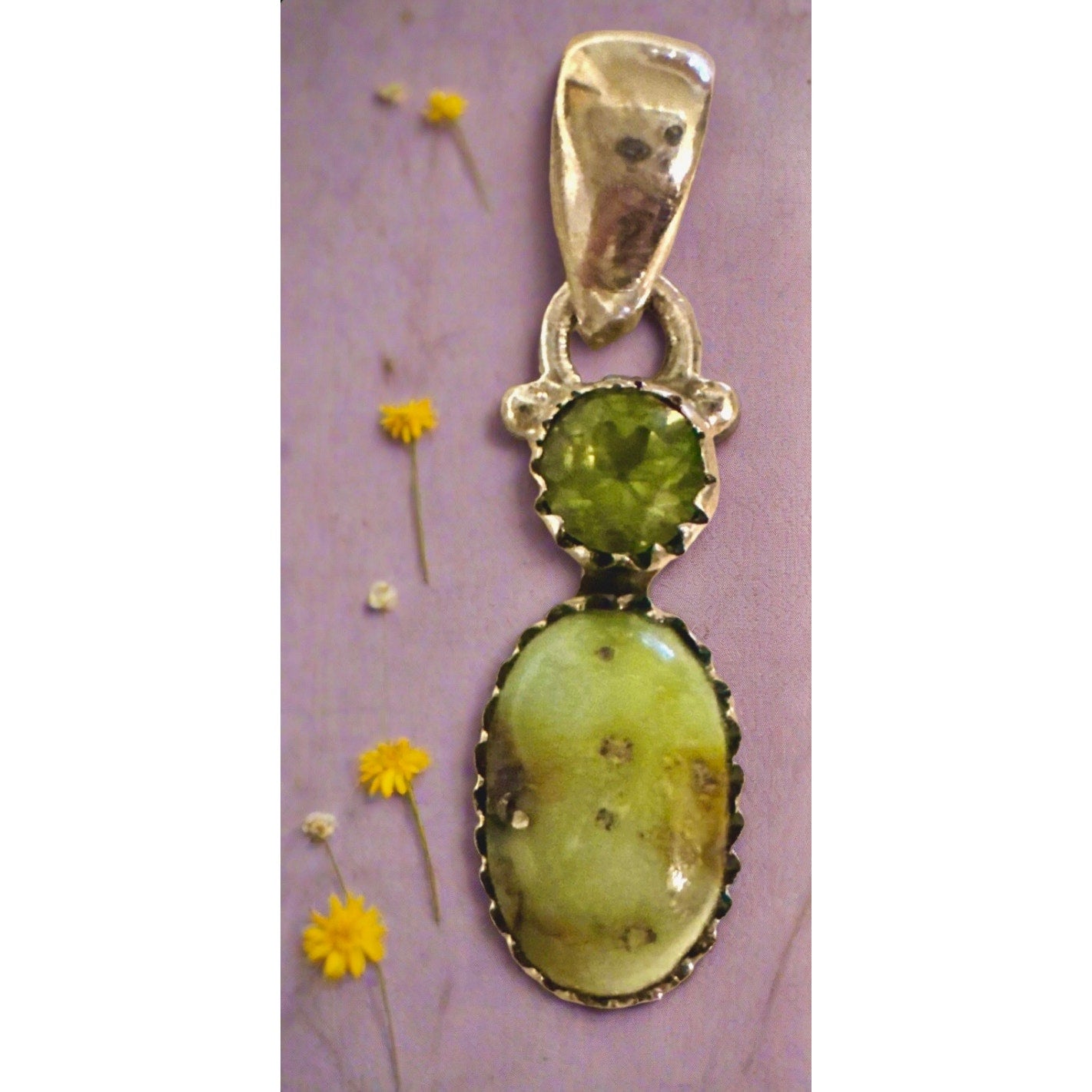 Palomino Turquoise & Green Peridot Southwestern Pendant