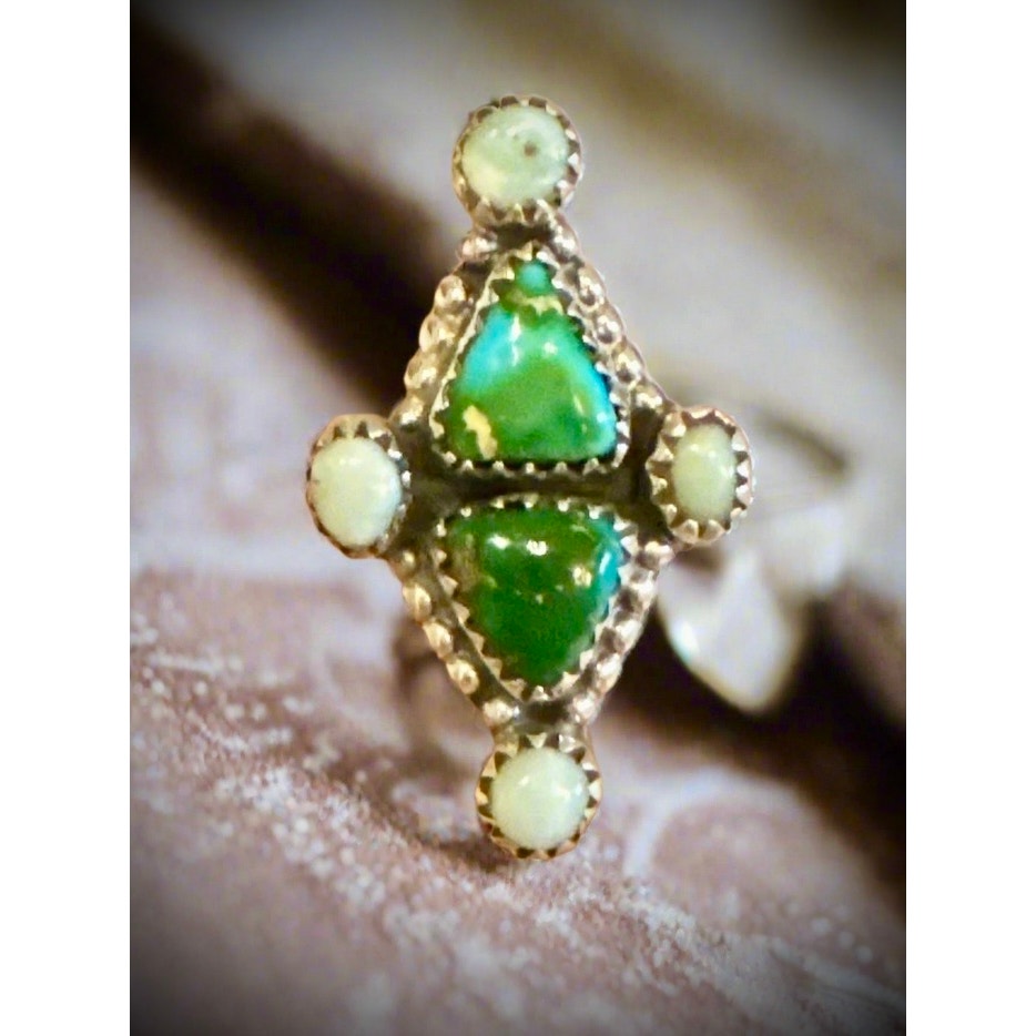 Sonoran Gold & Palomino Turquoise Sterling Silver Ring Adjustable