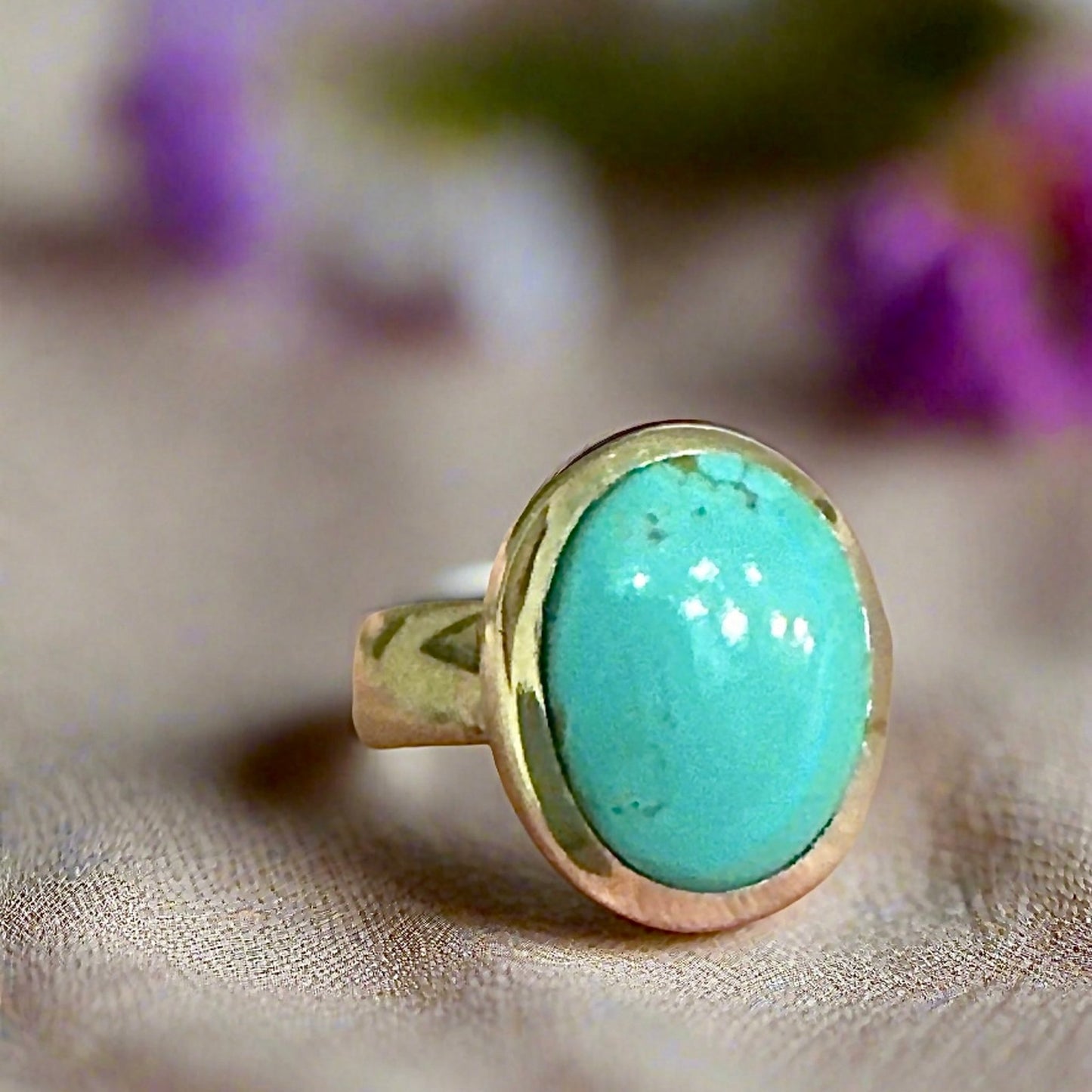 Turquoise Oval Sterling Silver Ring Size 7