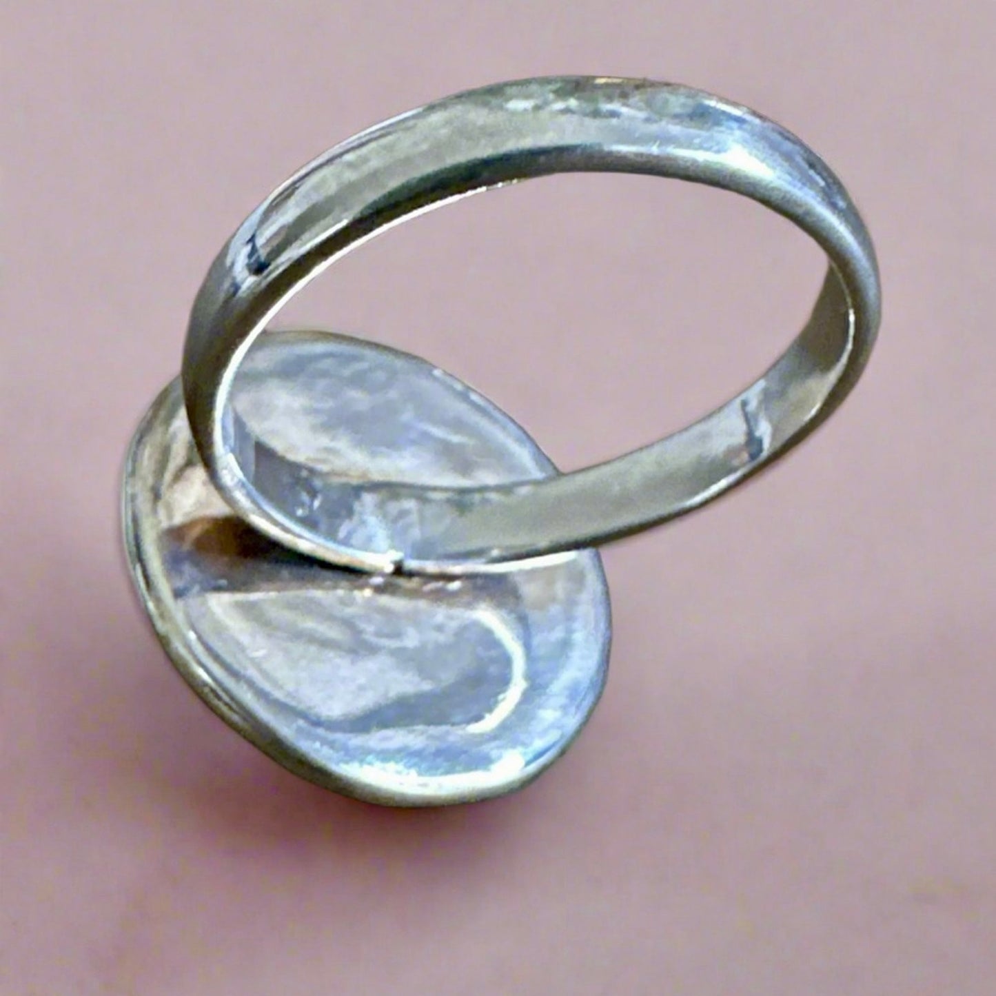 Moonstone Oxidized Swirl Ring Size 7