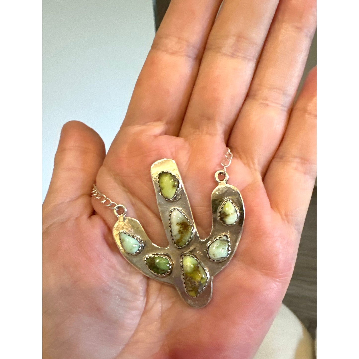 WOW!! Palomino Gold Turquoise | Cactus Necklace | 2” Long