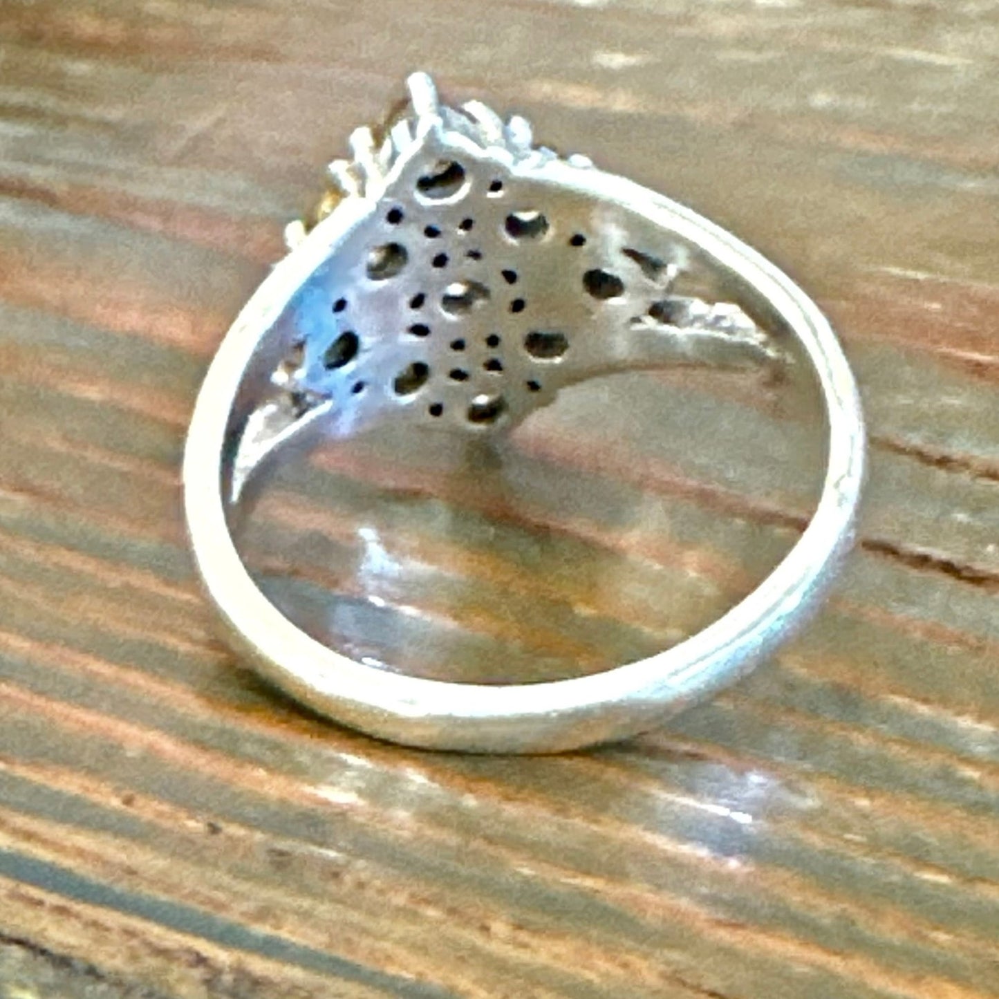 Citrine & ..925 Sterling Silver Multiple Stone Cluster Ring Size 7