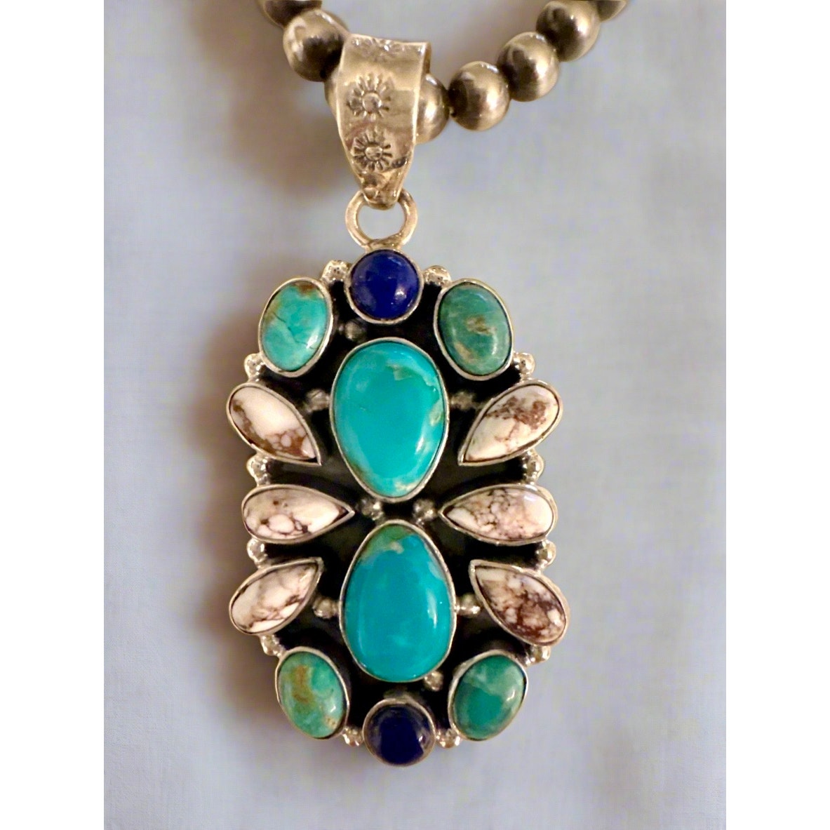 Kingman Blue & Green Turquoise Wildhorse Jasper Lapis Pendant