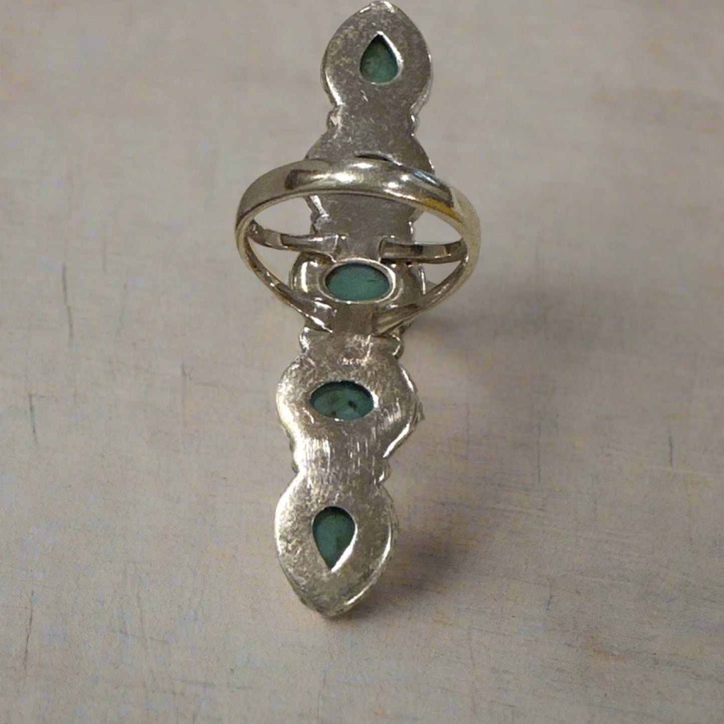 Five stone Royston turquoise southwestern Sterling silver ring size 10