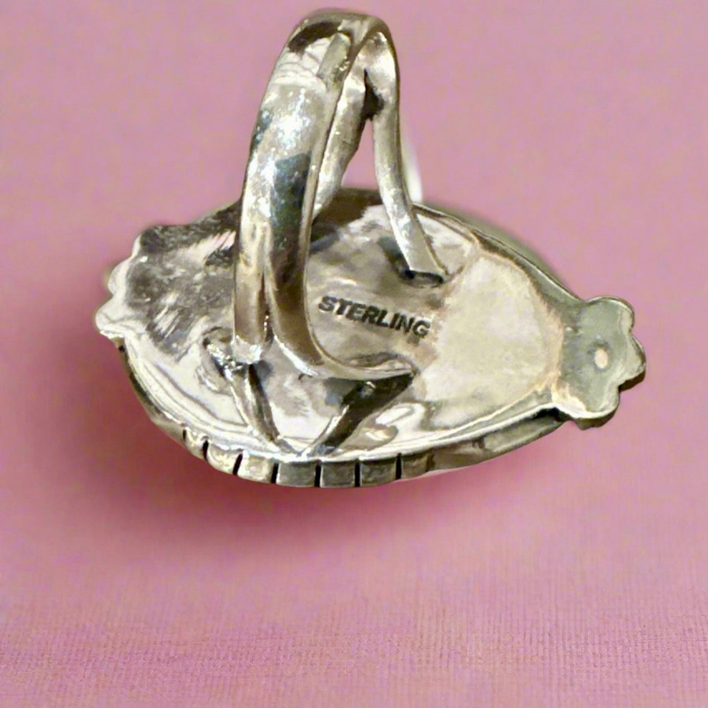 Snake Eyes Southwestern .925 Sterling Silver Ring Size 8