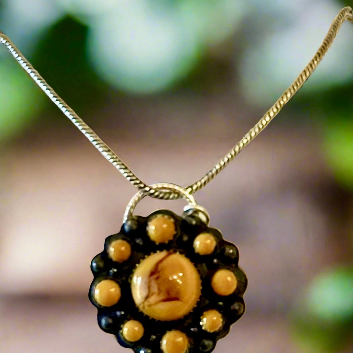 Australian Mookaite Oxidized Southwestern Pendant 1.25”
