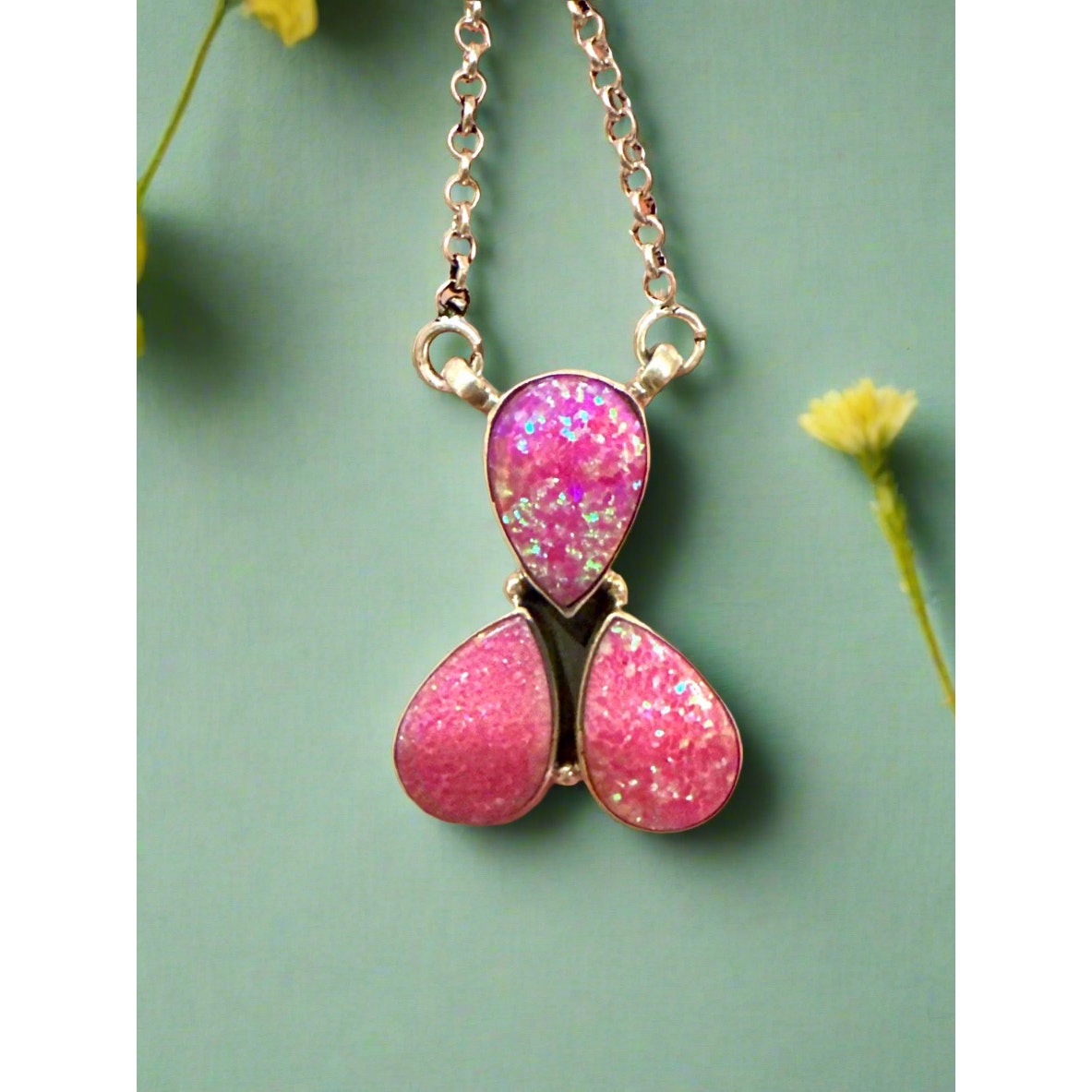 Australian Triplet Pink Opal | Southwestern | Sterling | Necklace 18-20”
