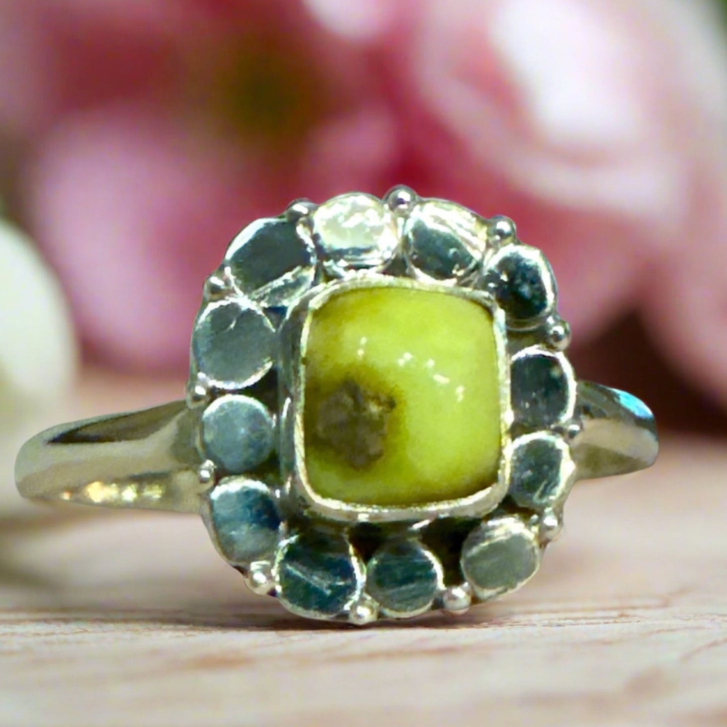 Palomino Turquoise Sterling Silver Dainty Square Ring Size 10