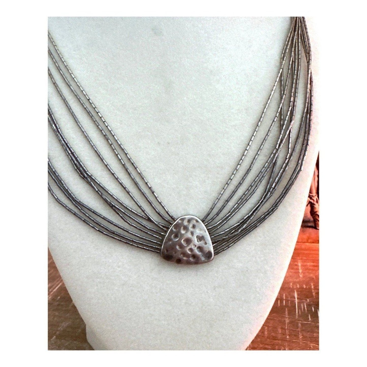 Silpada Liquid Silver Hammered Pendant 925 Sterling 19” Adjustable Necklace
