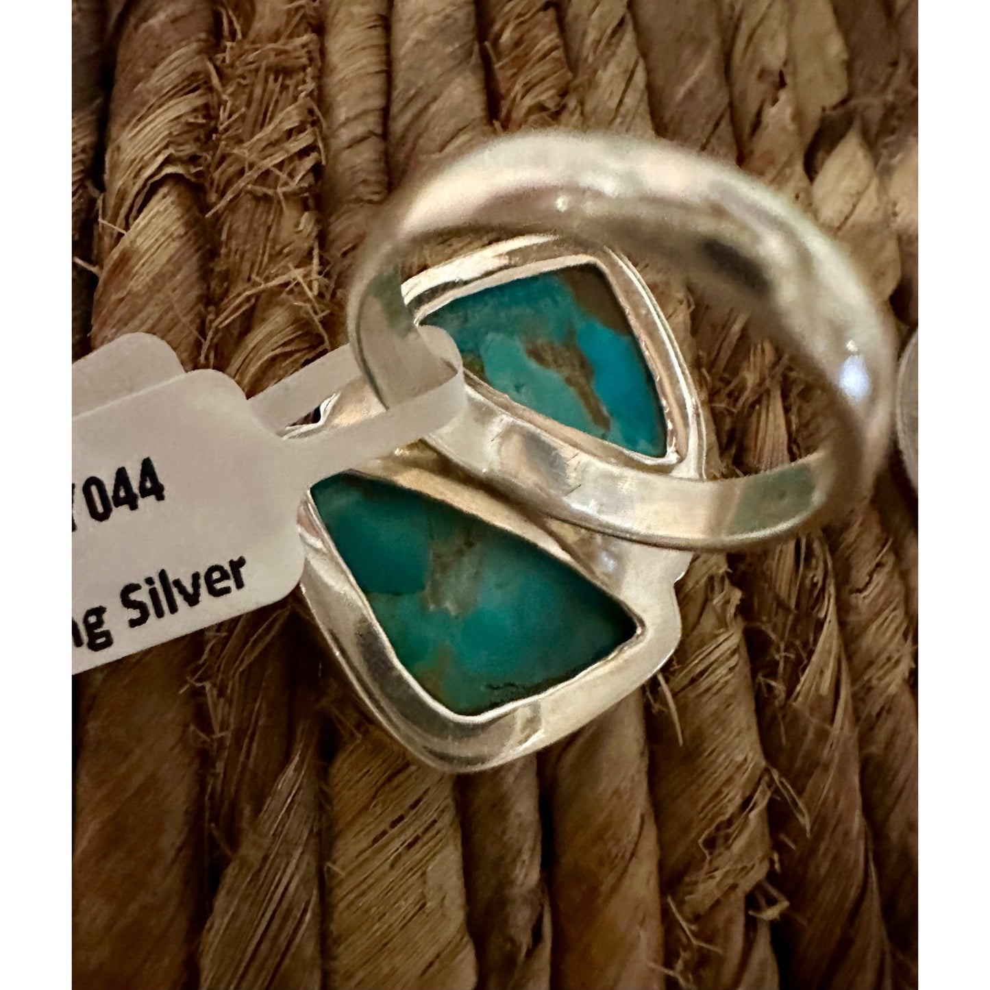 Mojave Turquoise Two Stone Southwestern Ring Size 7