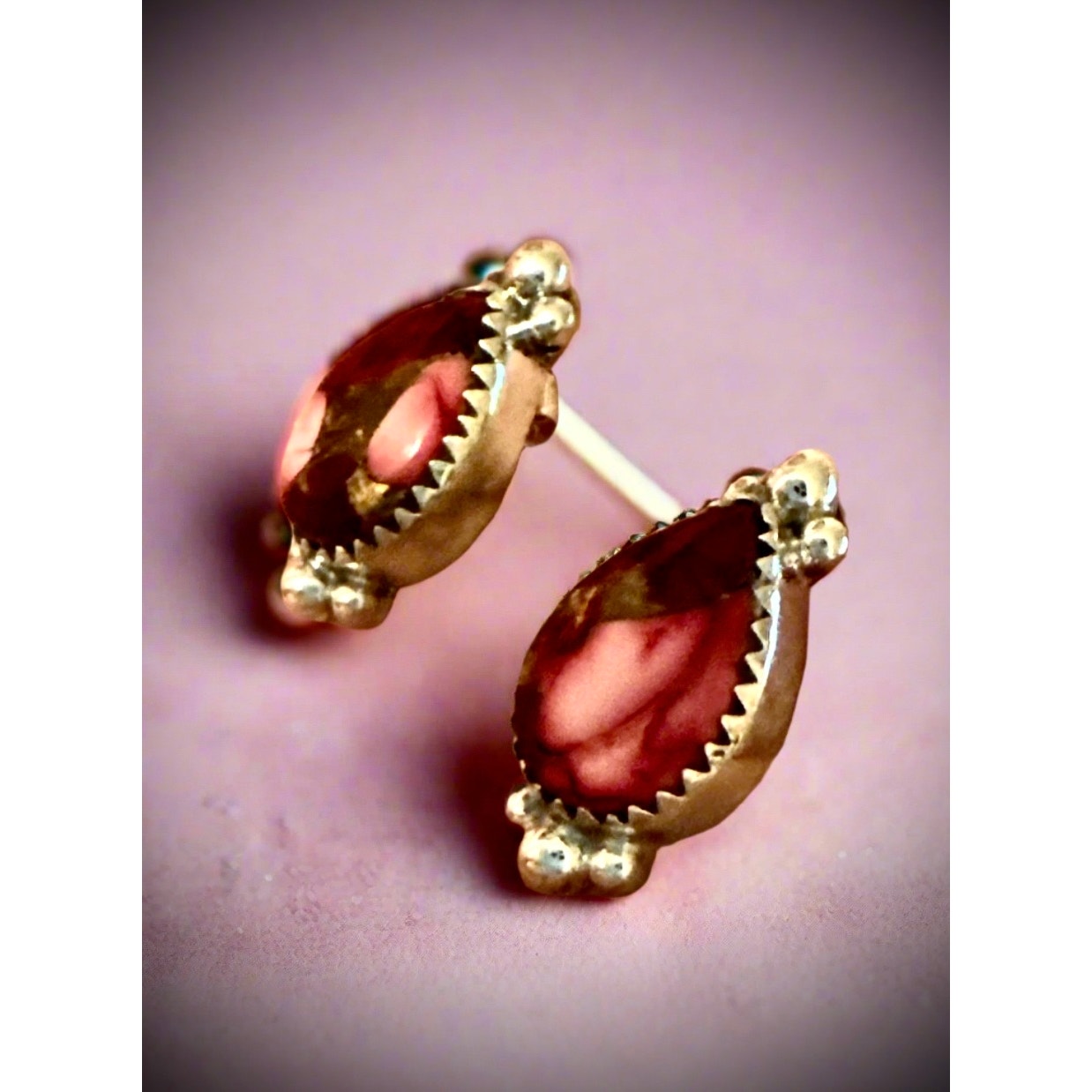 Stunning Red Rose Dahlia Teardrop Stud Earrings 1” long