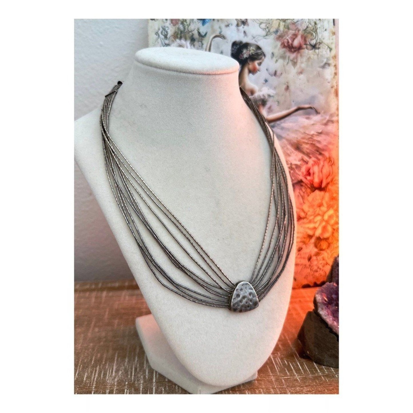 Silpada Liquid Silver Hammered Pendant 925 Sterling 19” Adjustable Necklace