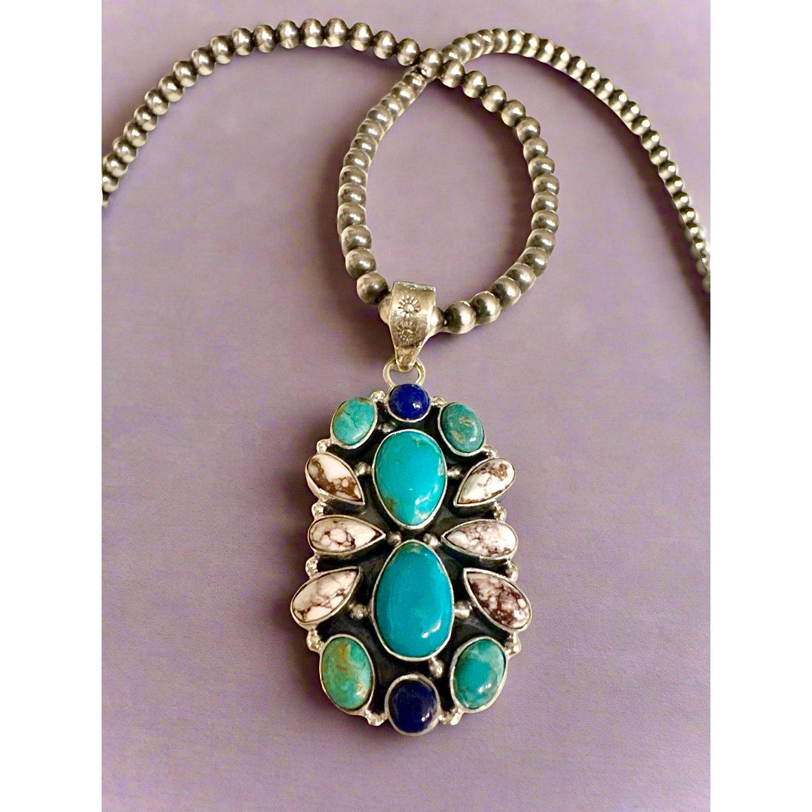 Kingman Blue & Green Turquoise Wildhorse Jasper Lapis Pendant