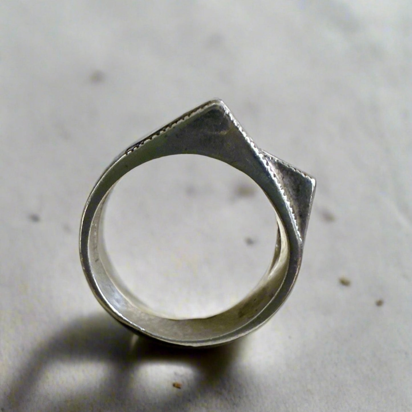 Vintage Onyx & Diamond Illusion Abstract Ring Size 7
