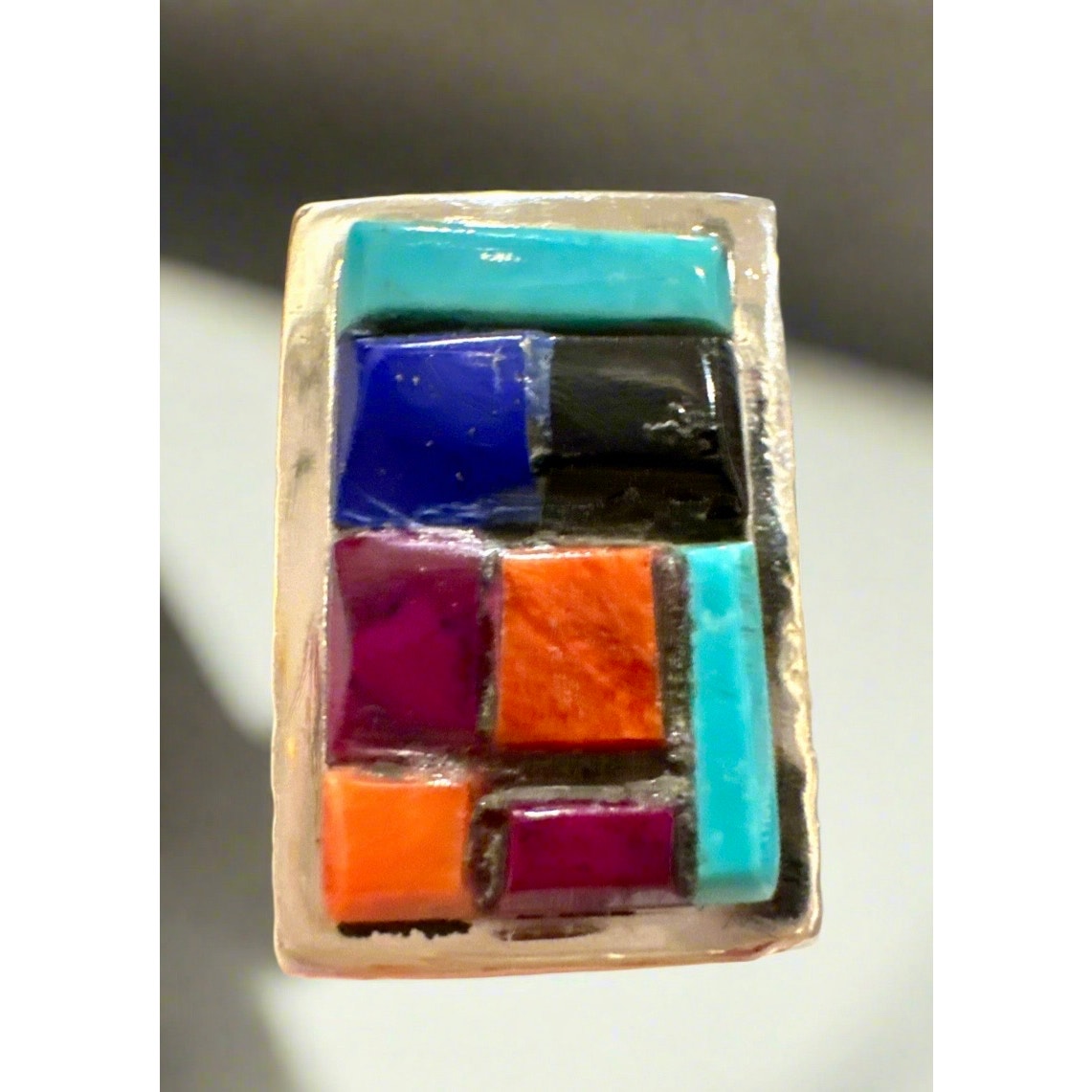 Turquoise | Purple Spiny | Lapis | Orange Spiny | |Sterling Ring | Size 7.5