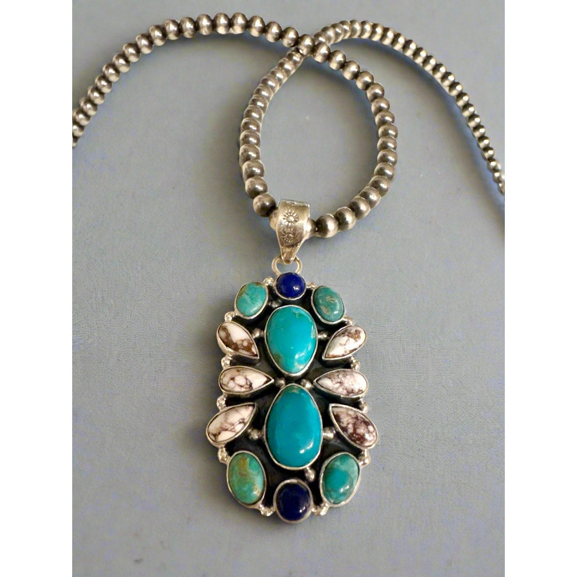 Kingman Blue & Green Turquoise Wildhorse Jasper Lapis Pendant