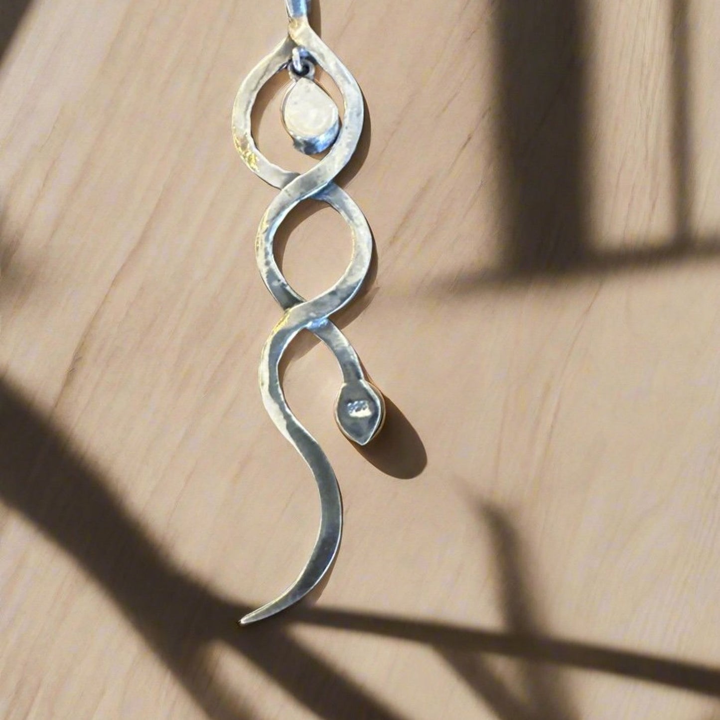 Spiny Oyster .925 Sterling Silver Snake Pendant 3”