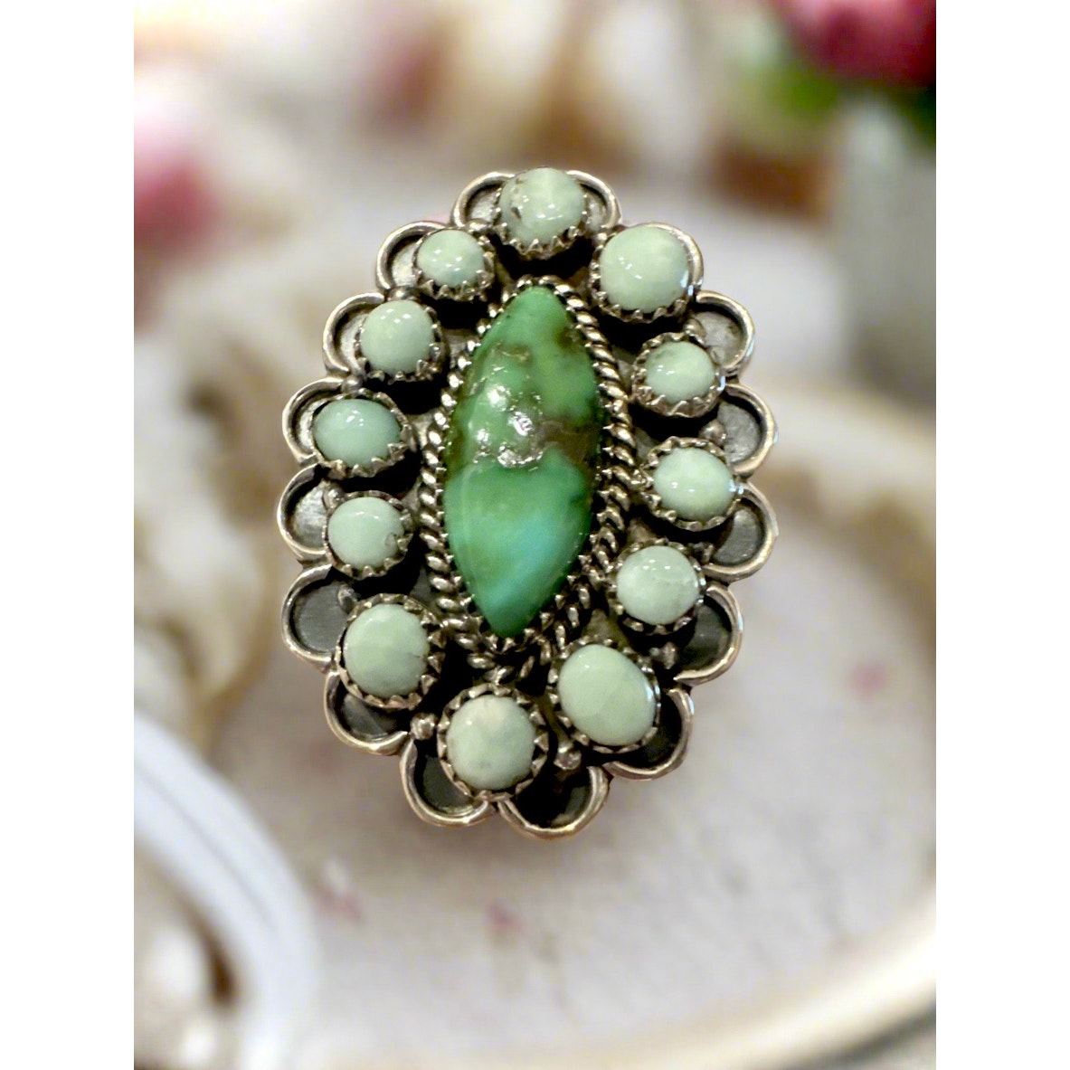 Sonoran Gold Palomino Turquoise | Cluster | Sterling 925 | Adjustable 5-11