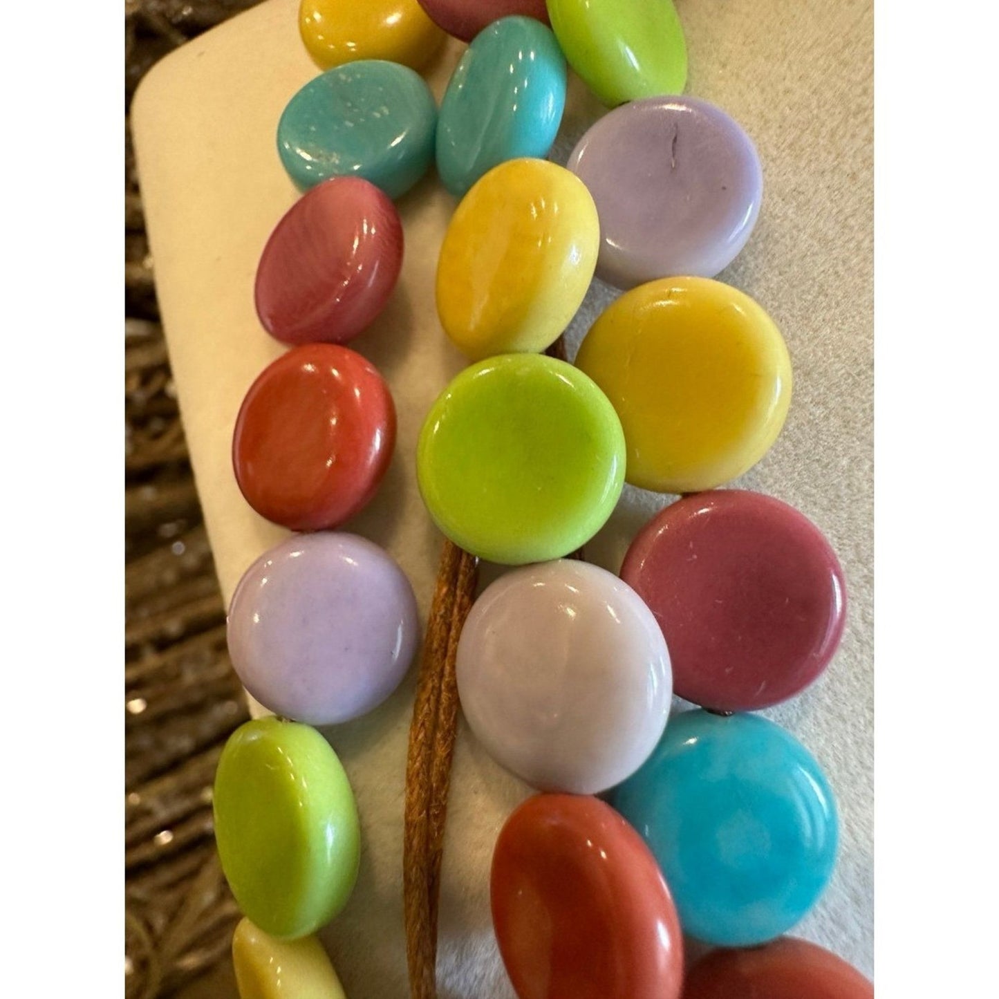 Vibrant Tagua Nut Necklace - Organic Rainforest Jewelry, Adjustable 16" to 22"