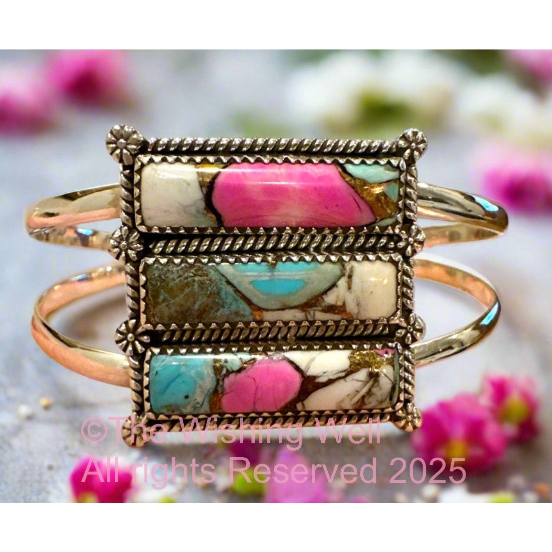 Cotton Candy Turquoise | Adjustable Cuff Bracelet 6-9”