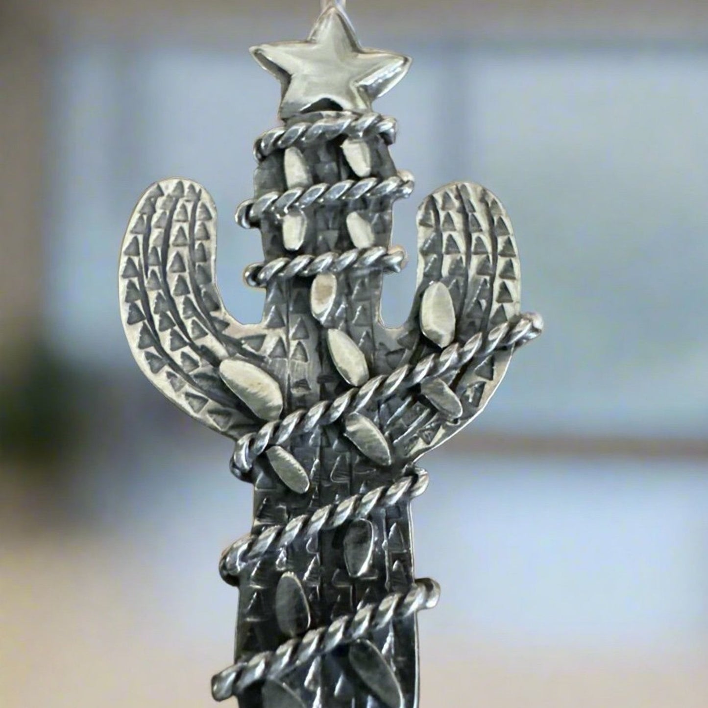 Southwestern Sterling Silver Cactus Pendant