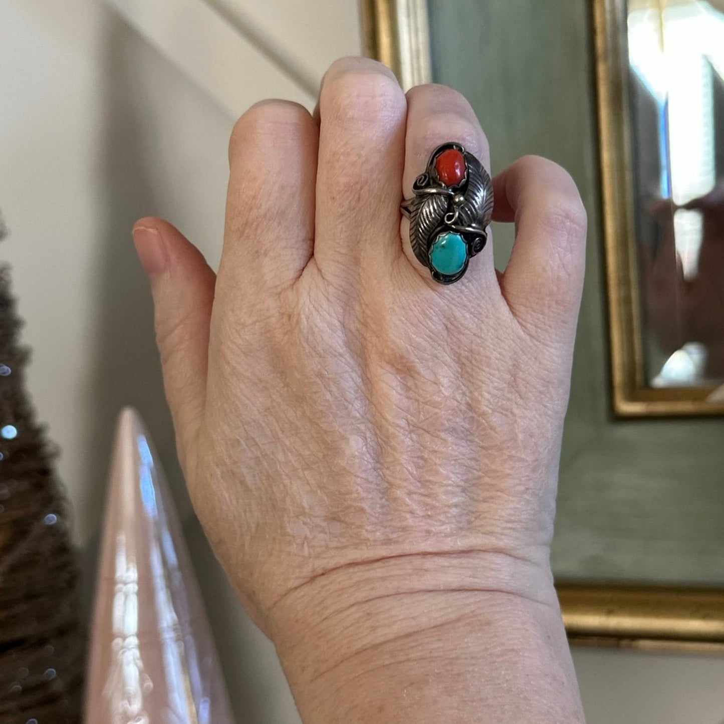 Vintage Native American Ring Makers Initials“TC” Size 6