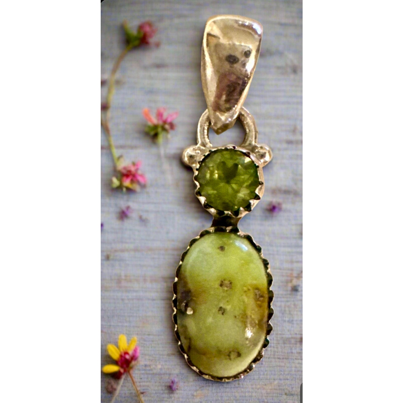 Palomino Turquoise & Green Peridot Southwestern Pendant