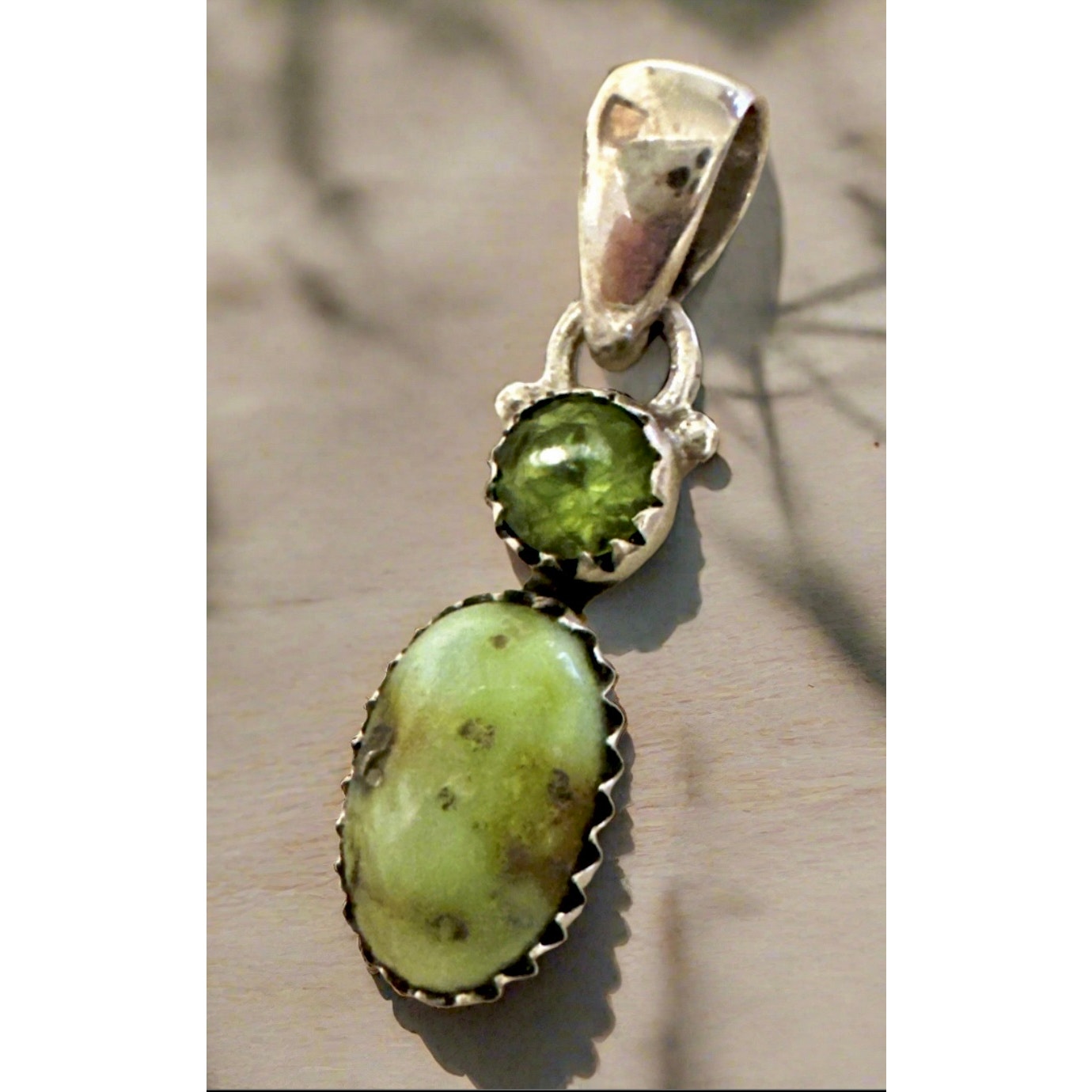 Palomino Turquoise & Green Peridot Southwestern Pendant