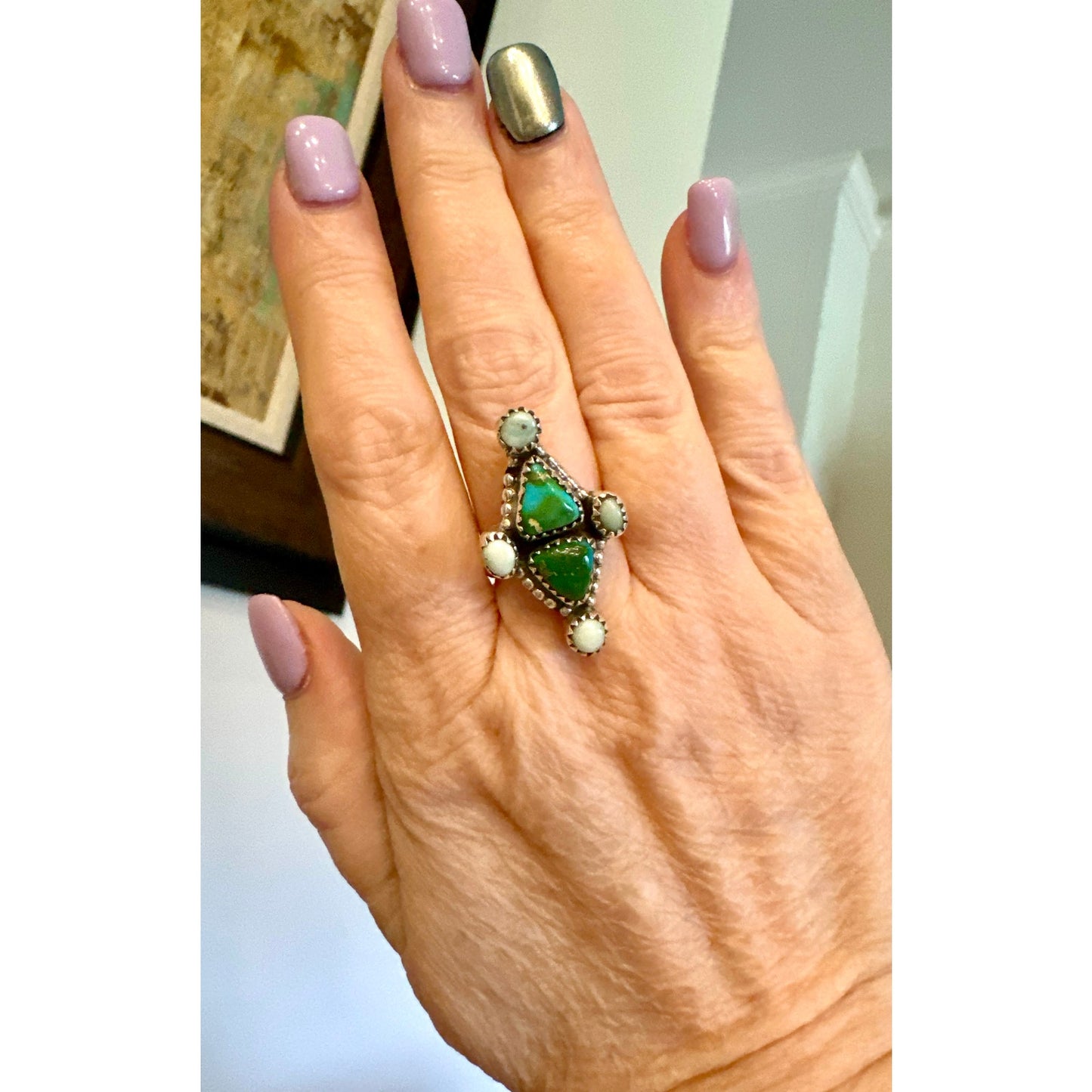 Sonoran Gold & Palomino Turquoise Sterling Silver Ring Adjustable