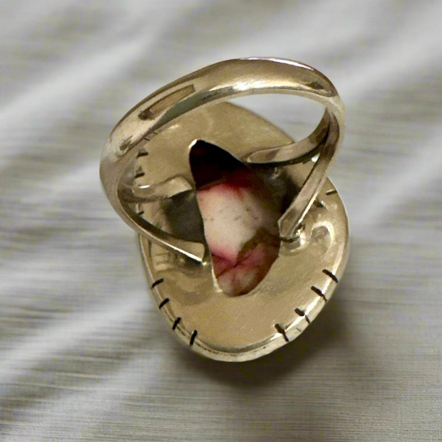 Pink Red Rose Dahlia Sterling Silver Ring Size 6