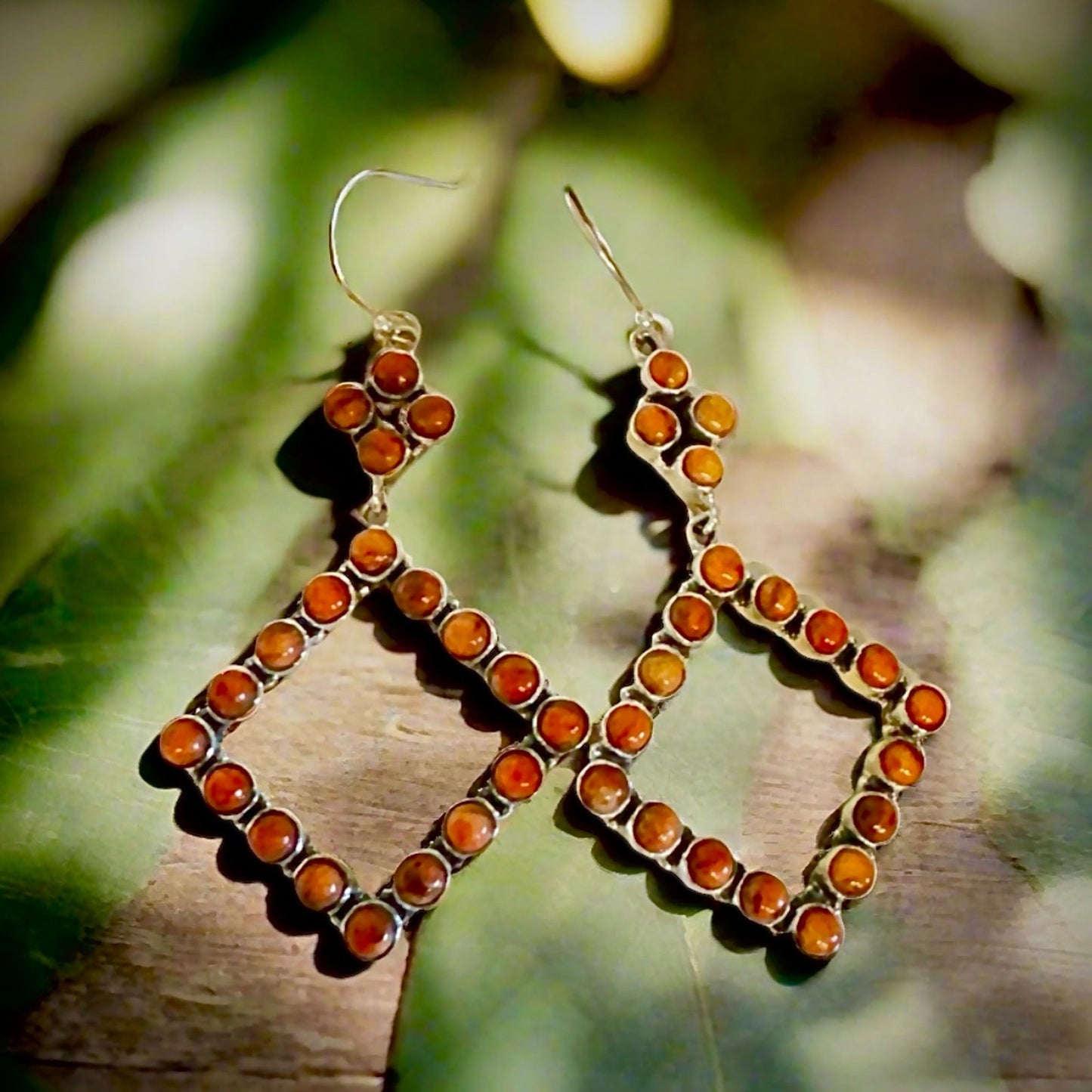 Spiny Oyster Square Dangle Southwestern Earrings