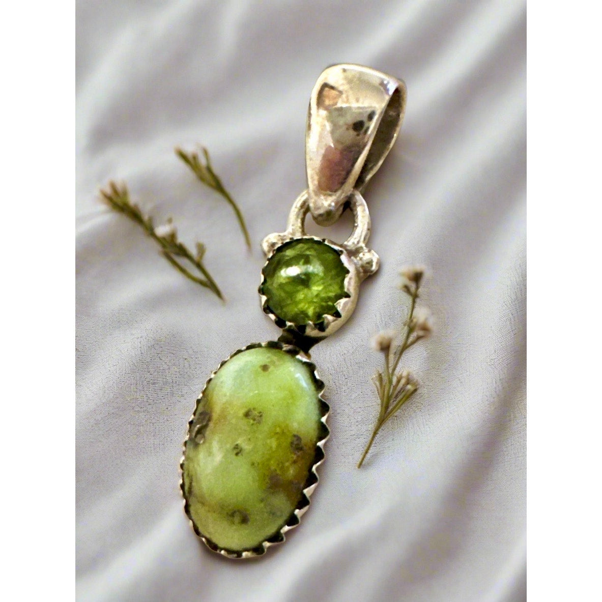 Palomino Turquoise & Green Peridot Southwestern Pendant