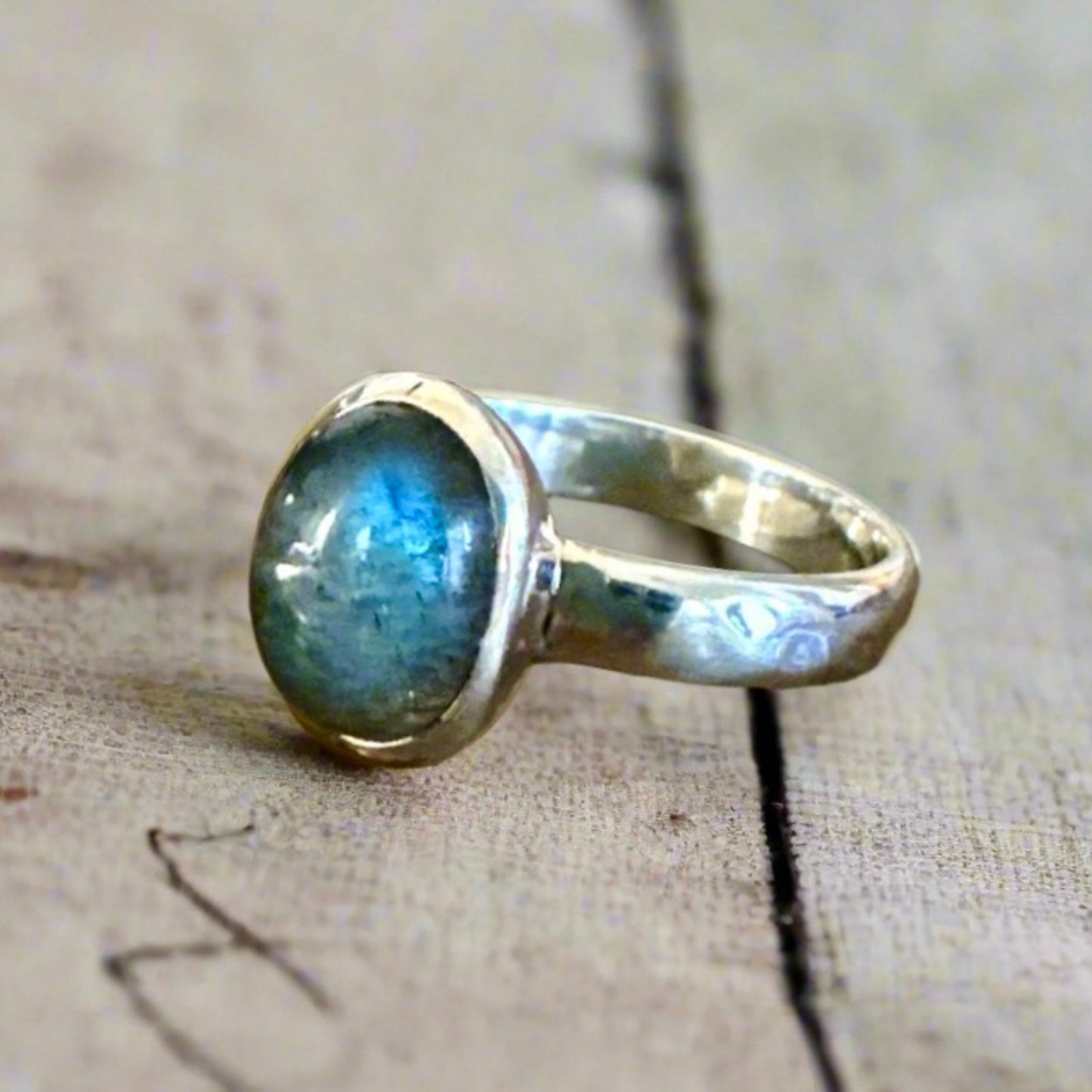 Oval Labradorite.925 Sterling Silver Ring Size 7