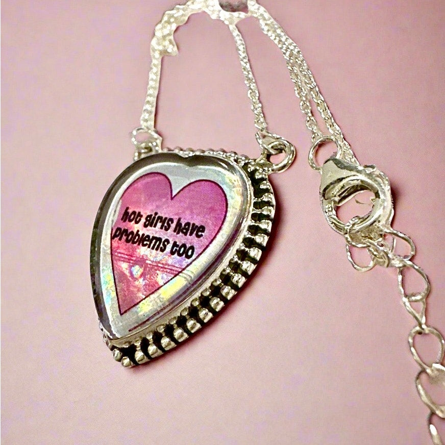 Hot Girls Have Problems Too | Heart Necklace 18-20” | Aurora Opal