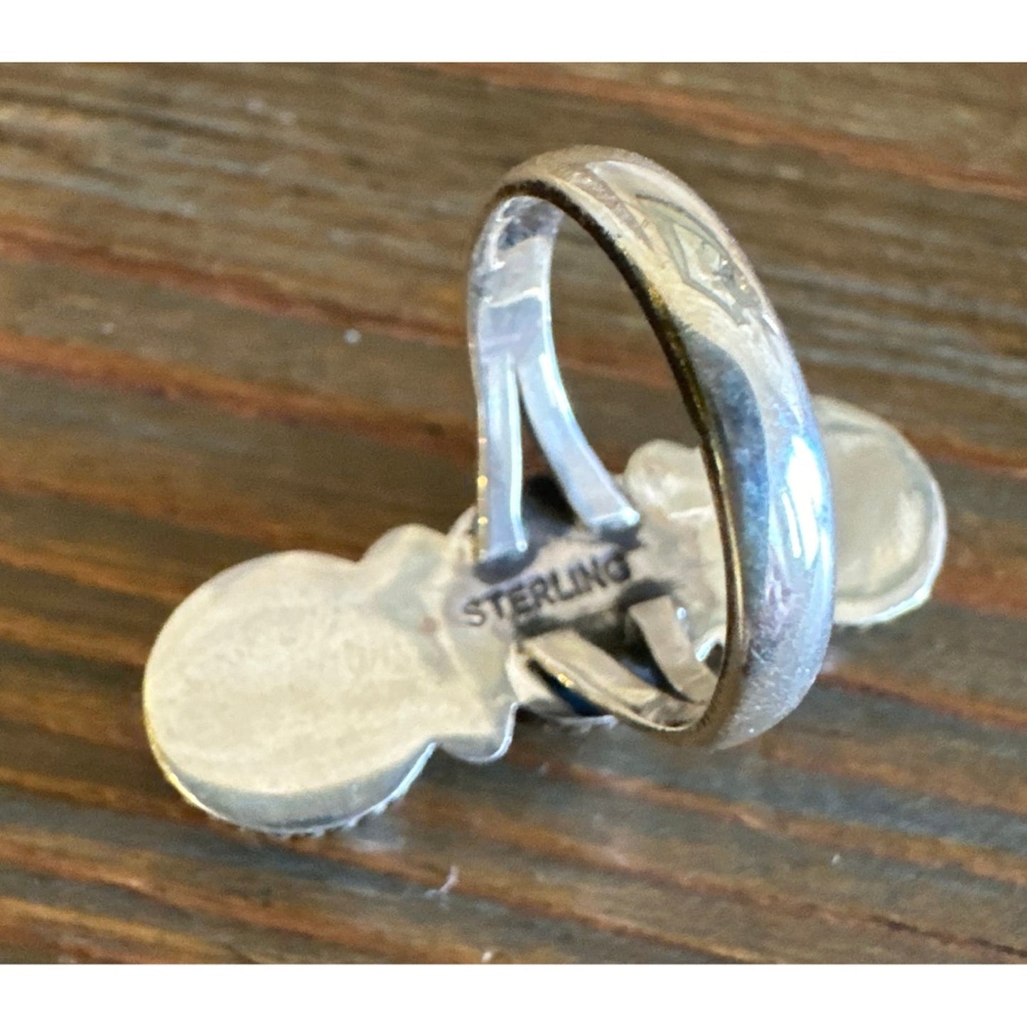 Three Stone Southwestern Kingman Turquoise Ring .925 Sterling Silver 7.25