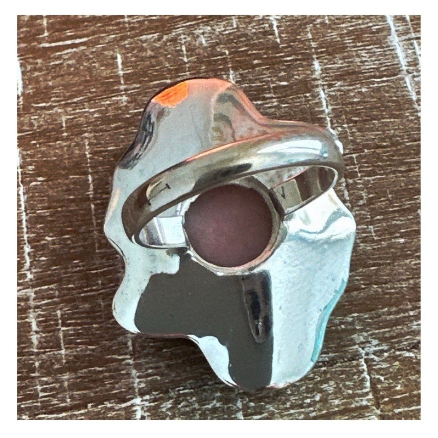 Amazing Pink Opal Hand Carved 925 Sterling Silver Ring Size 6