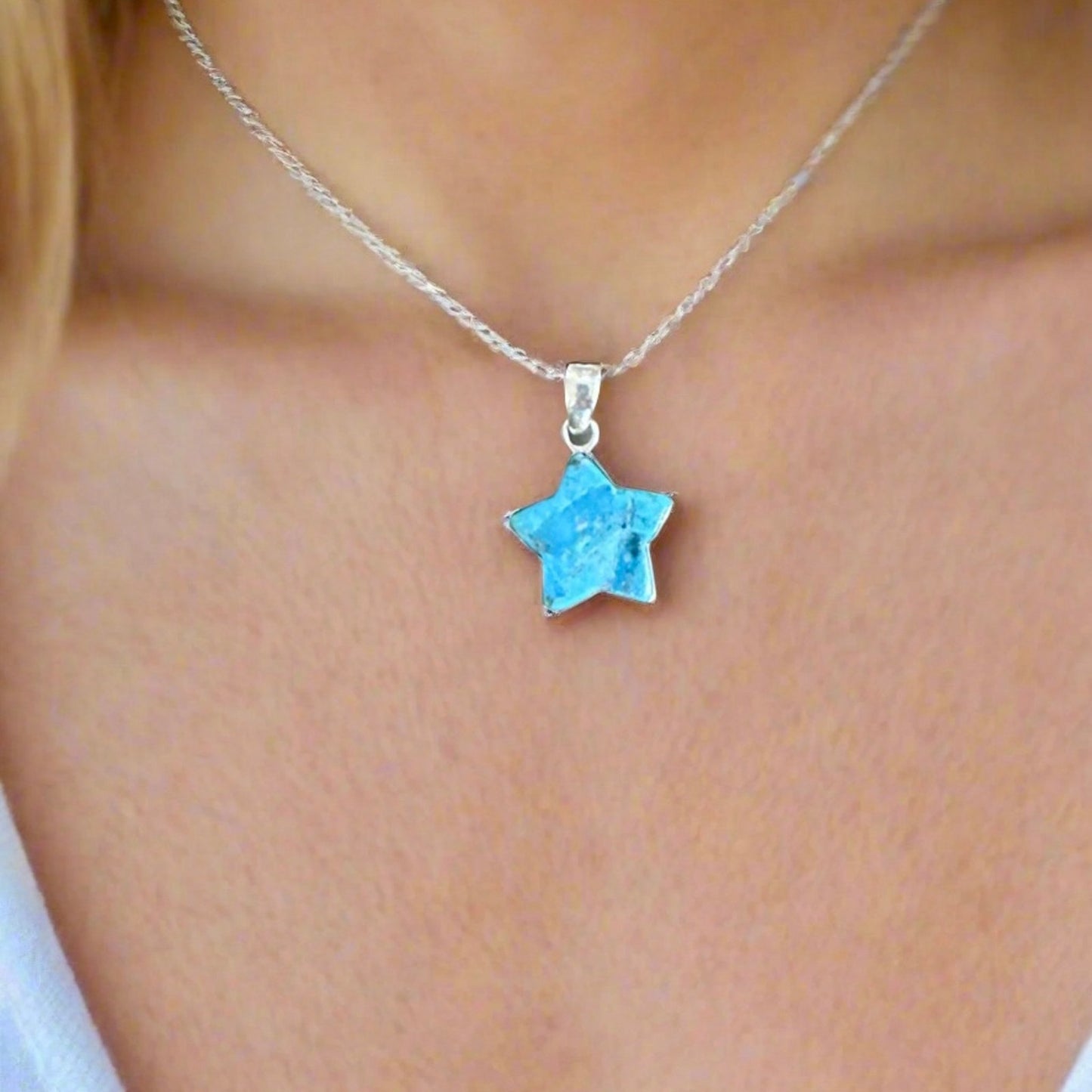 Copper Blue Turquoise Southwestern Star Pendant