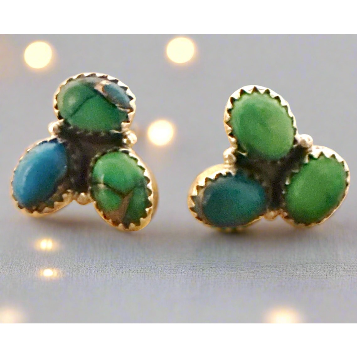 Peacock Dahlia Cluster Sterling Dilver Cluster Earrings