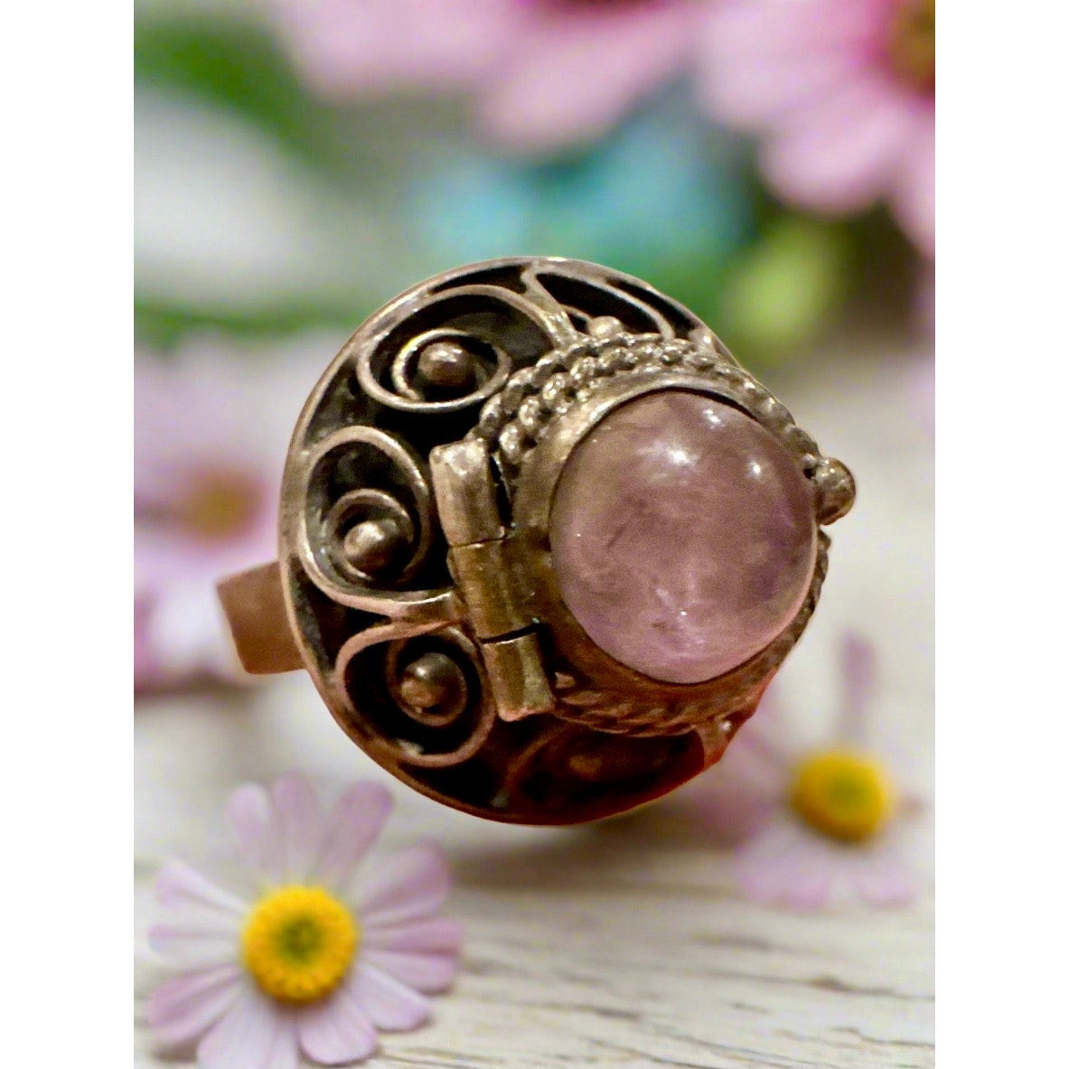 Vintage Taxco Mexico | Amethyst Poison Ring| Adjustable