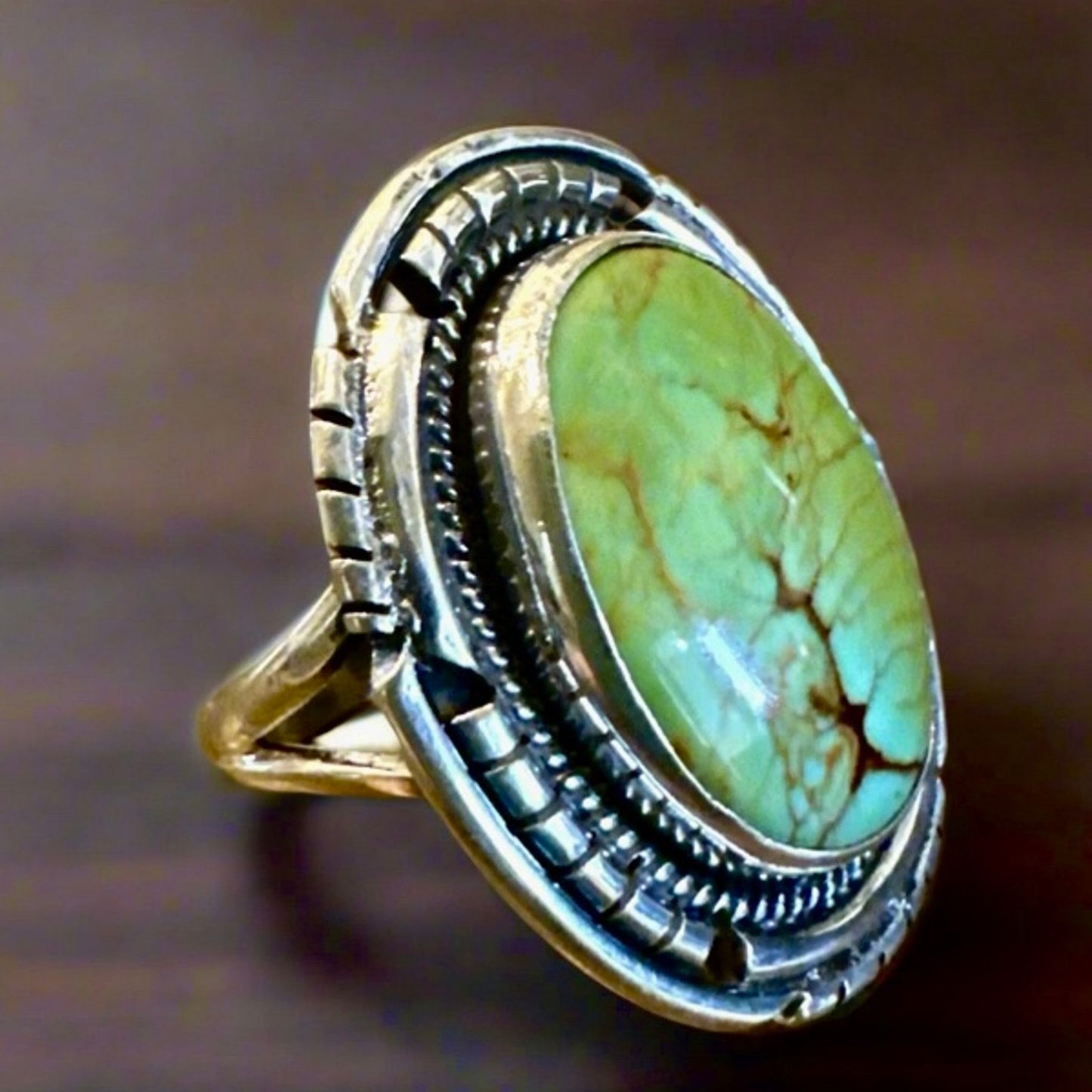 Mint Green Mohave Turquoise Sterling Ring Size 7
