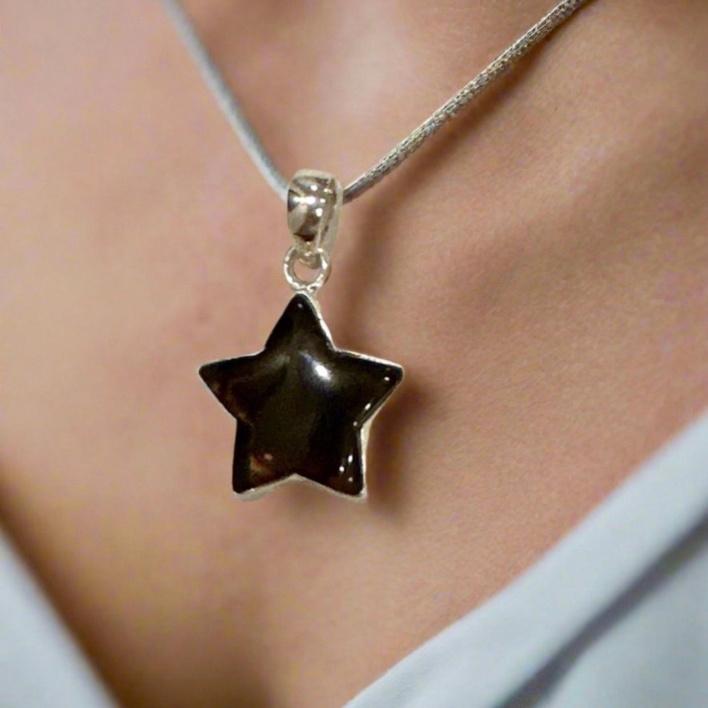 SET: Rare Smoky Quartz Star Pendant & Ring Set.