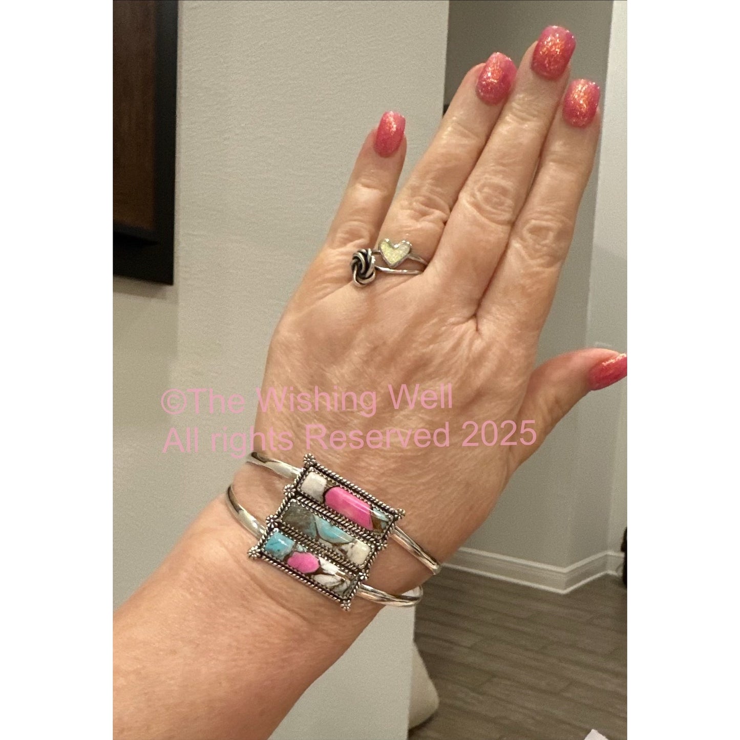 Cotton Candy Turquoise | Adjustable Cuff Bracelet 6-9”