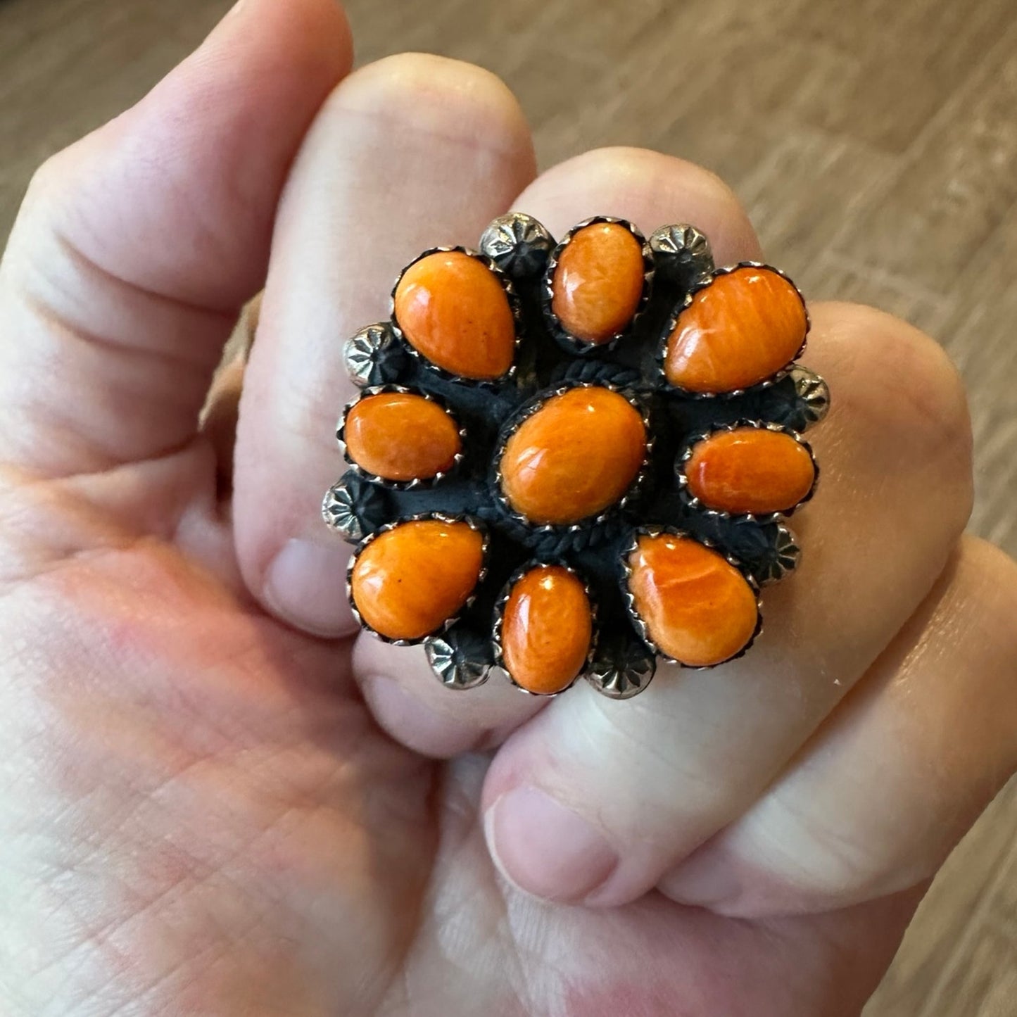 Spiny Oyster Cluster Southwestern Ring Size 8