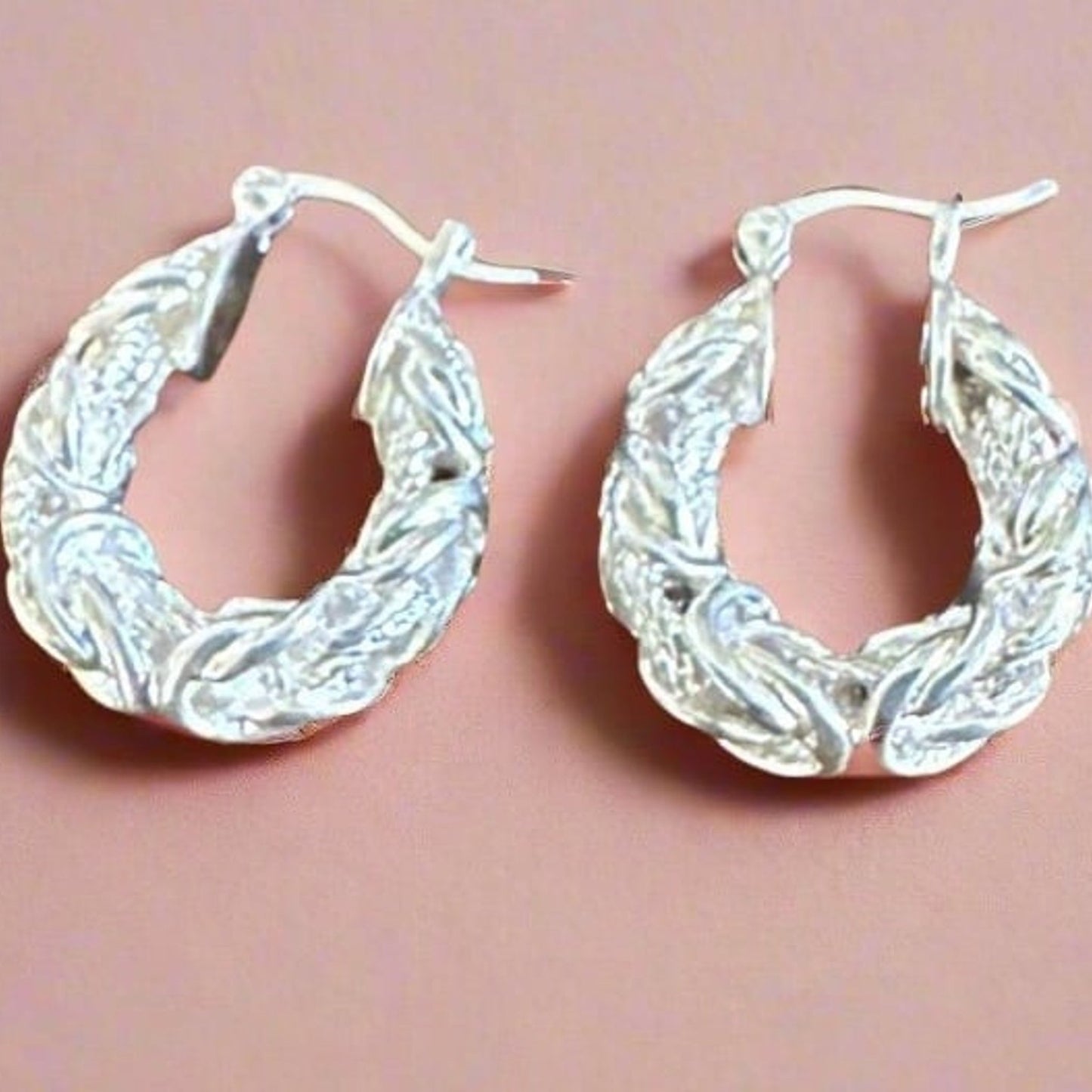Vintage Sterling Silver Hoop Huggies Earrings