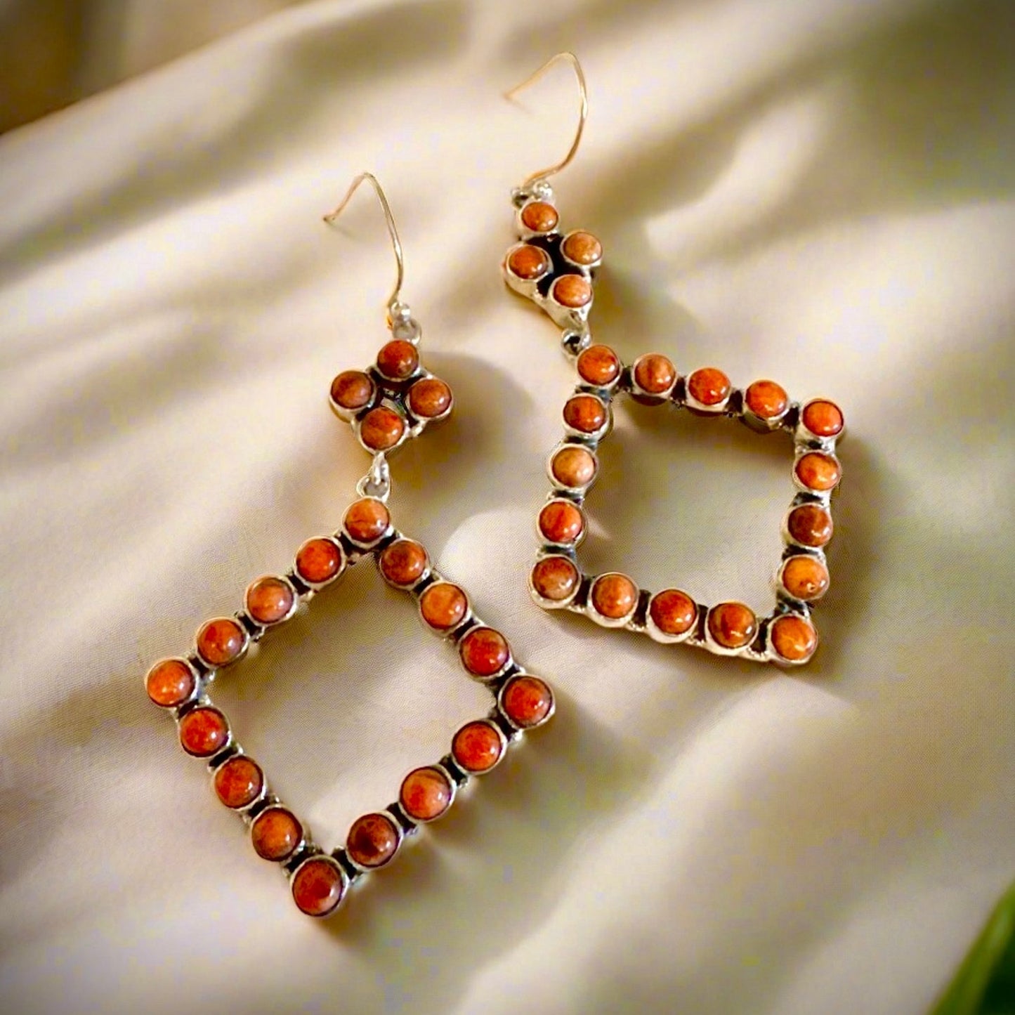Spiny Oyster Square Dangle Southwestern Earrings