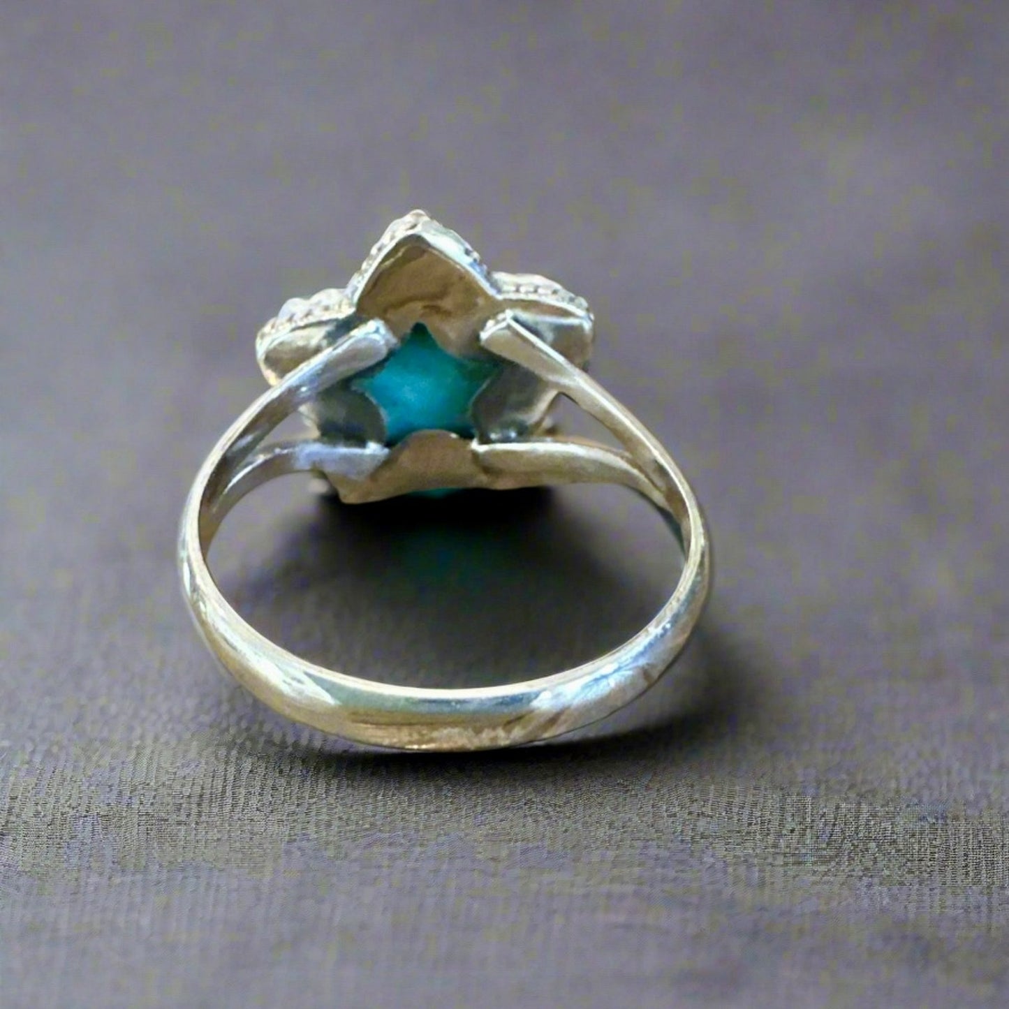 Mohave Turquoise Celestial Star Ring Sterling Size 9