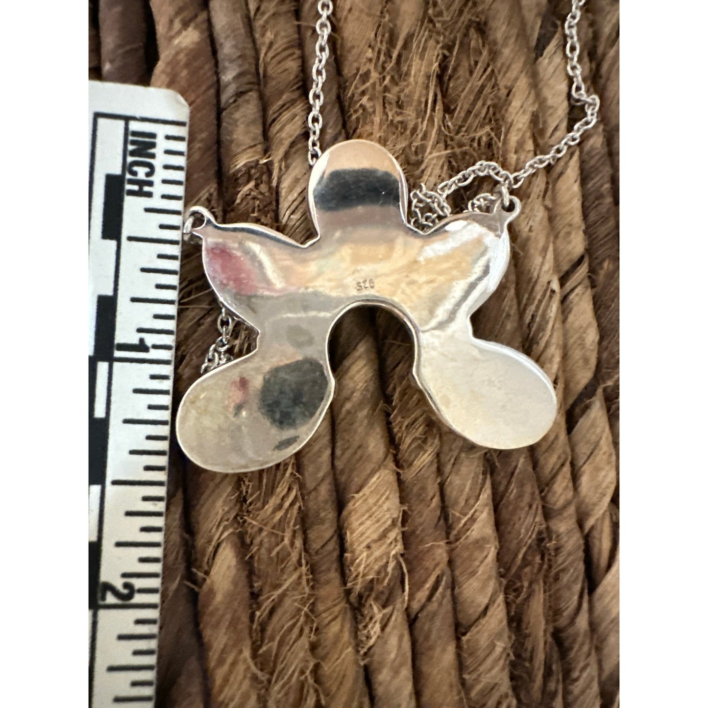 Pink Gibbsite & Larimar Naja Sterling Necklace 18” Adjustable