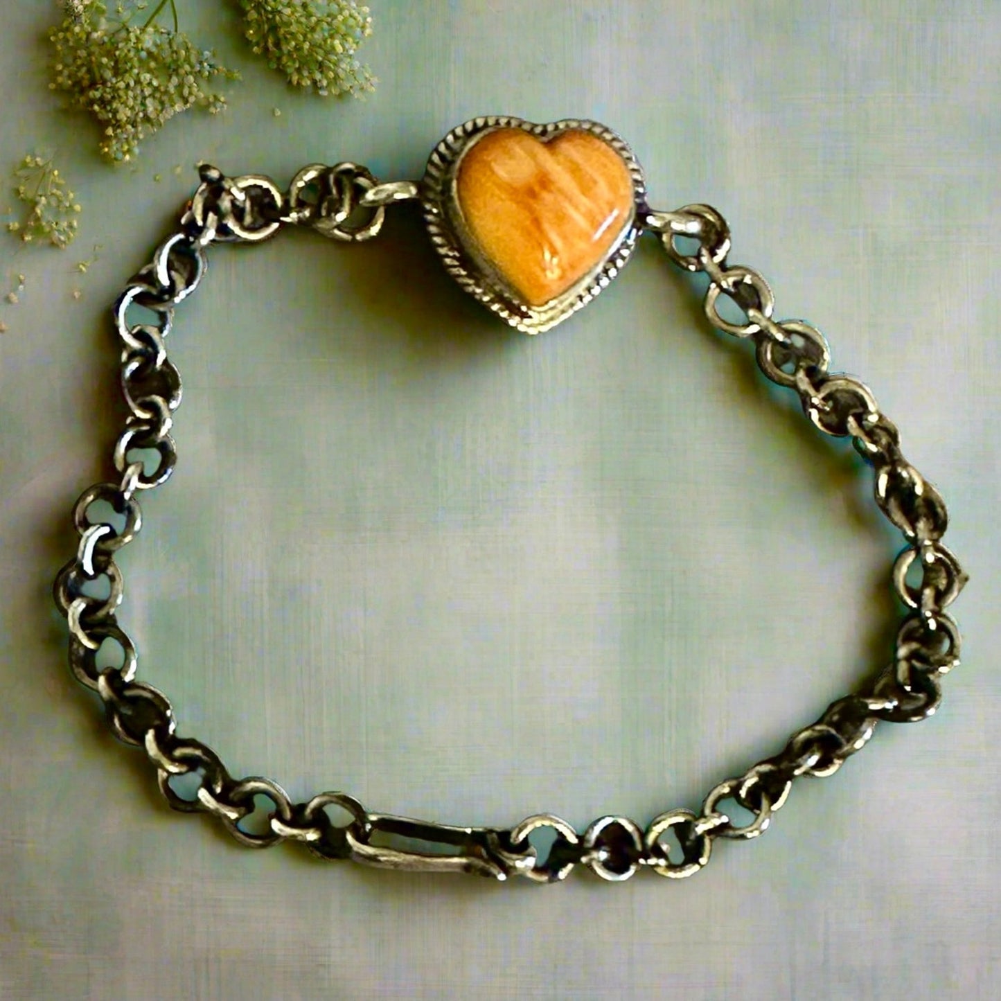 Spiny Oyster Southwestern Bracelet .925 Sterling Size up to 7”